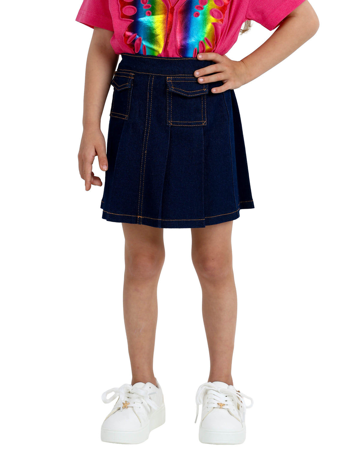 Light Indigo Pleated Skirt