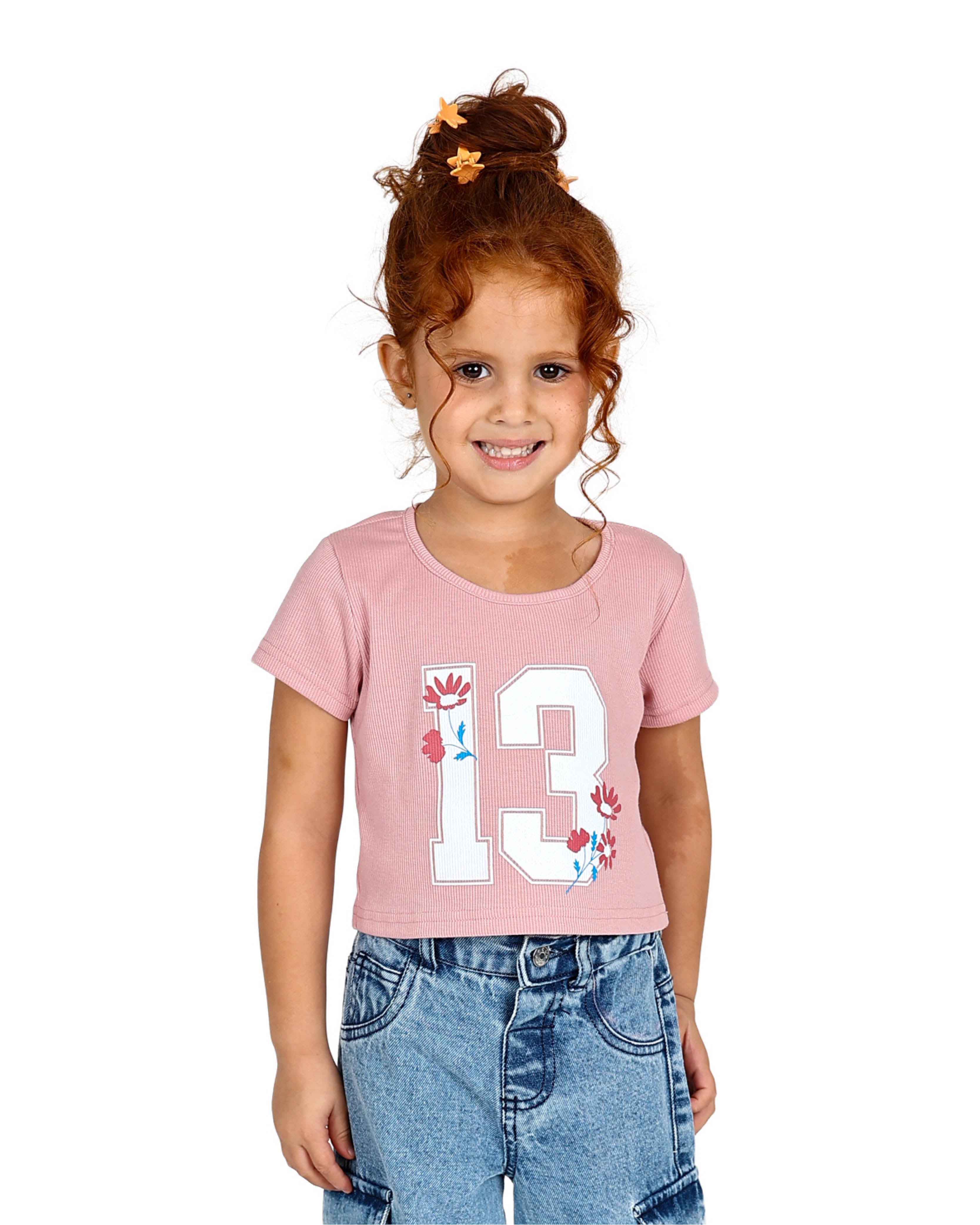 Short Sleeve Longer Length Ribbed Crop Top