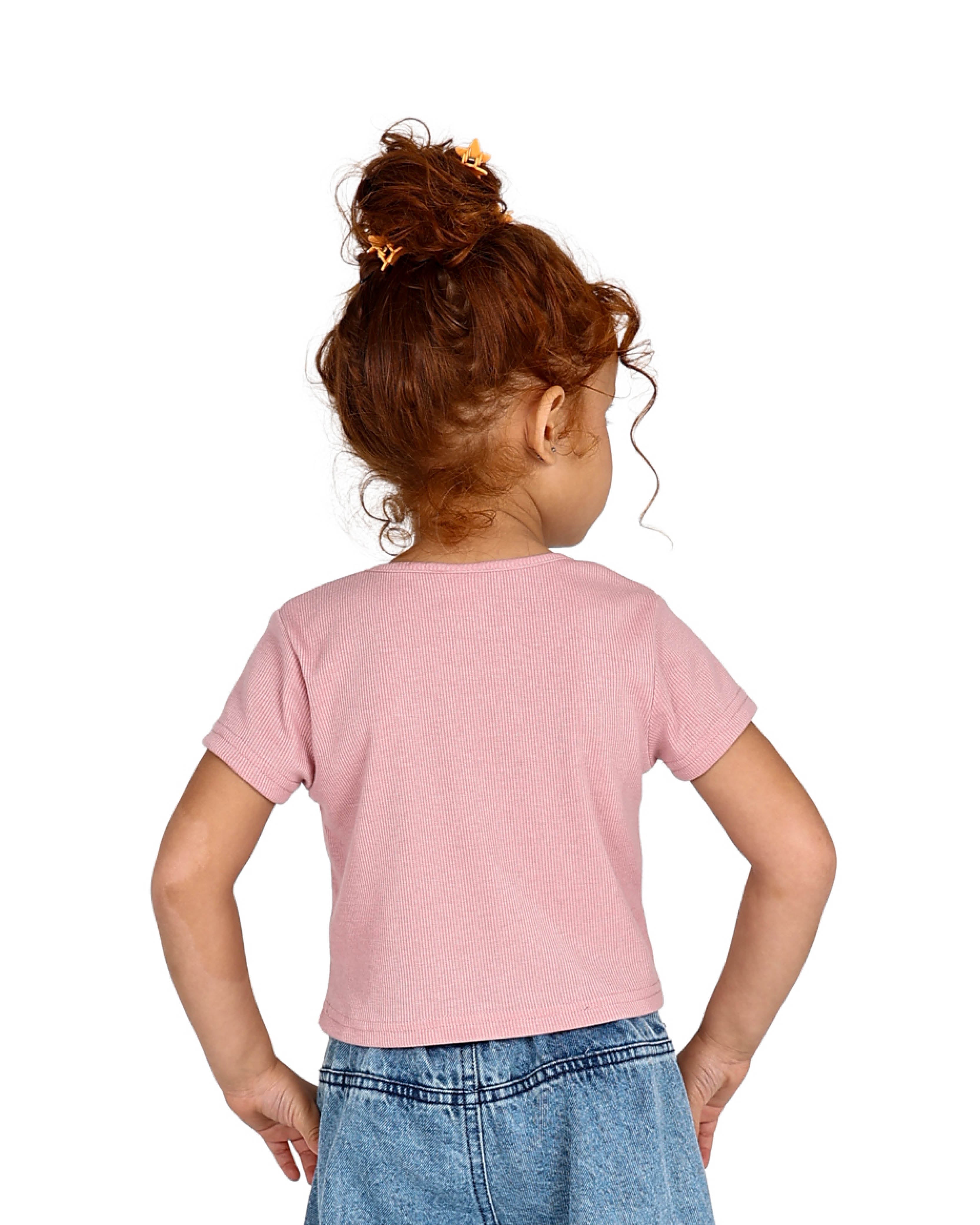 Short Sleeve Longer Length Ribbed Crop Top