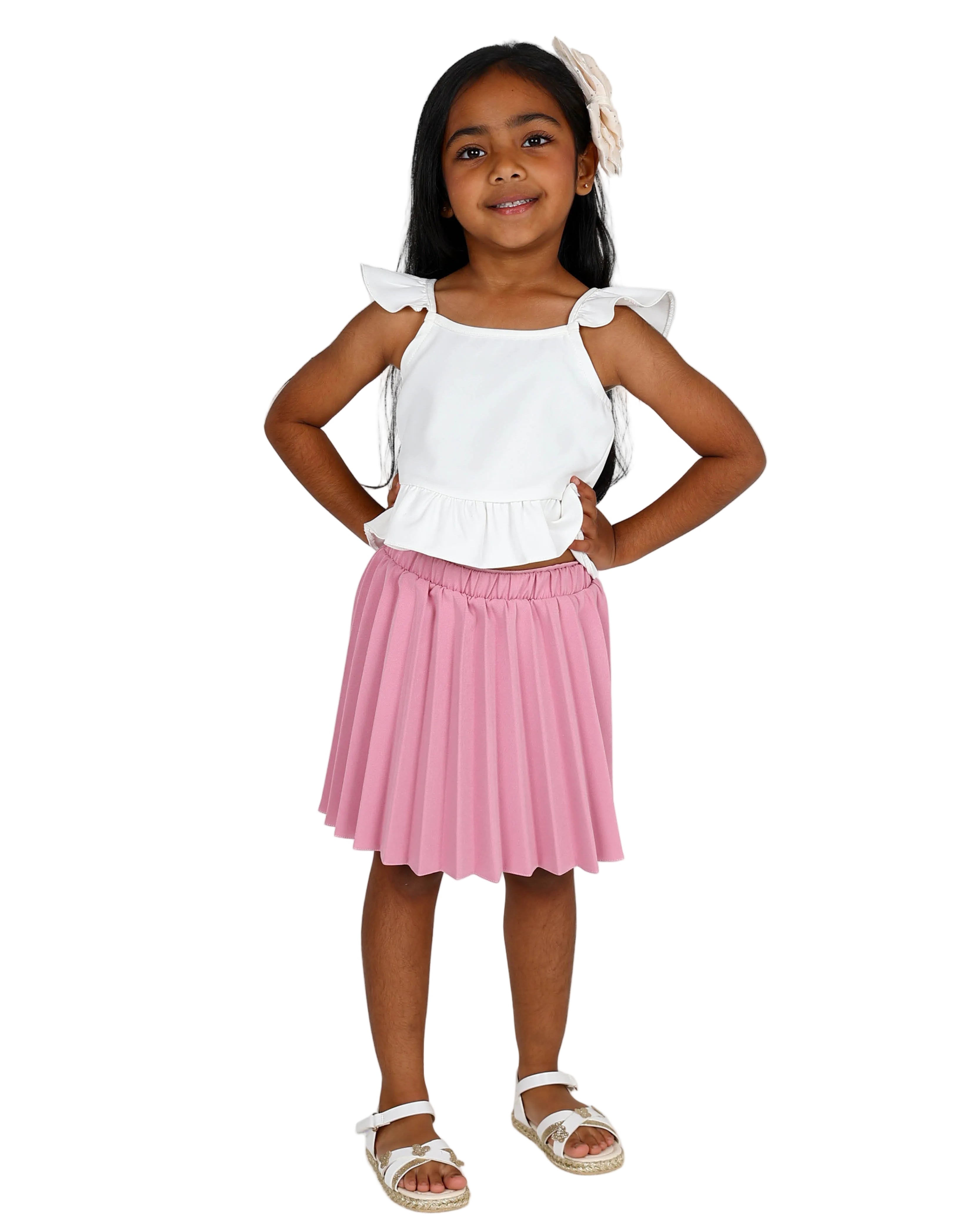 Short Sleeve Peplum Crop Top