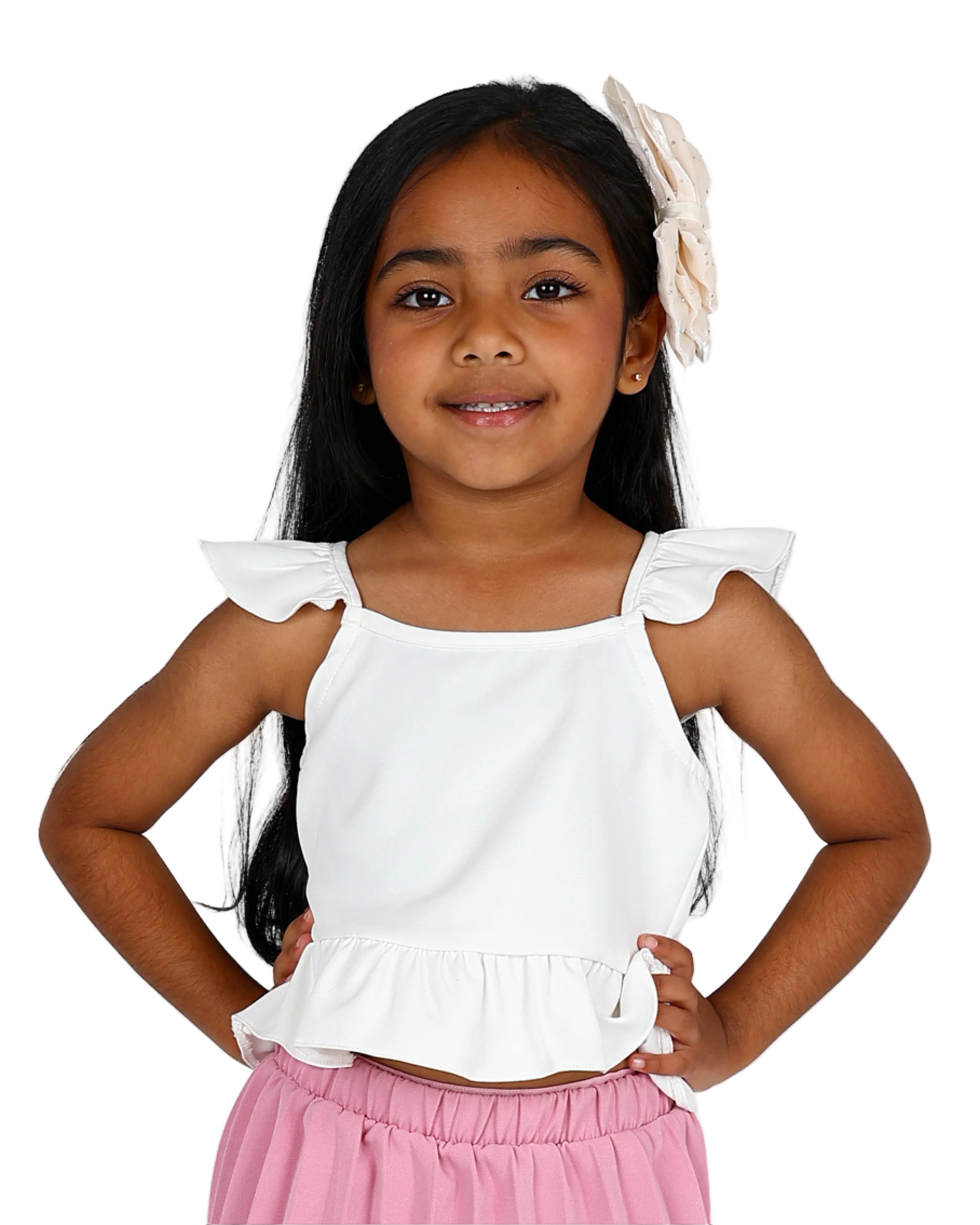 Short Sleeve Peplum Crop Top