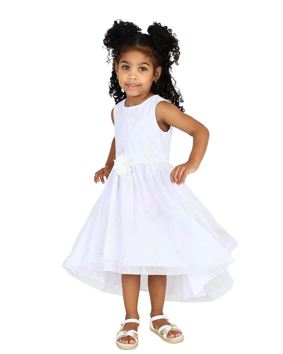 Sleeveless High-Low Tulle Overlay Party Dress
