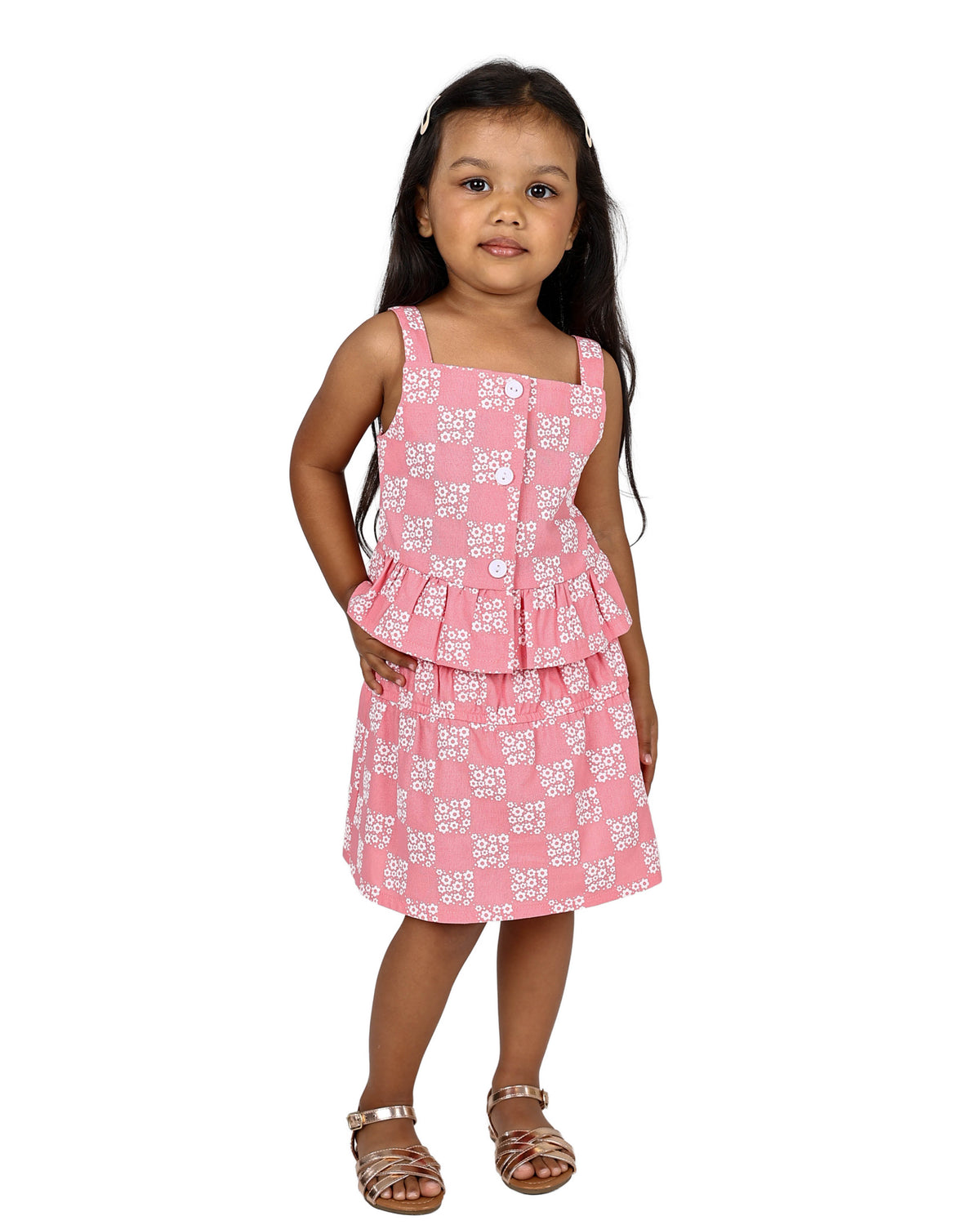 Sleeveless Peplum Top and Skirt Set