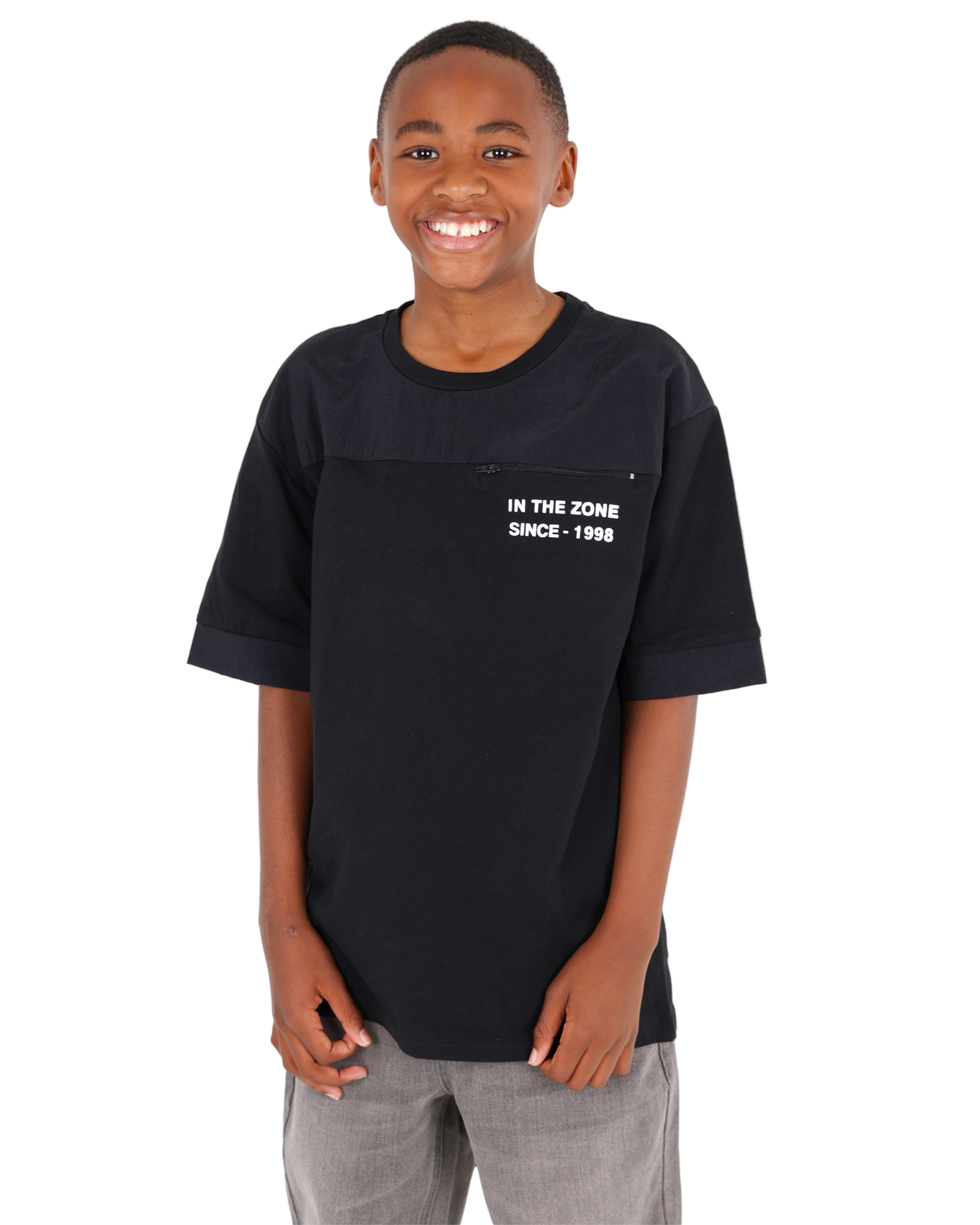 Zip Detail Short Sleeve T-Shirt