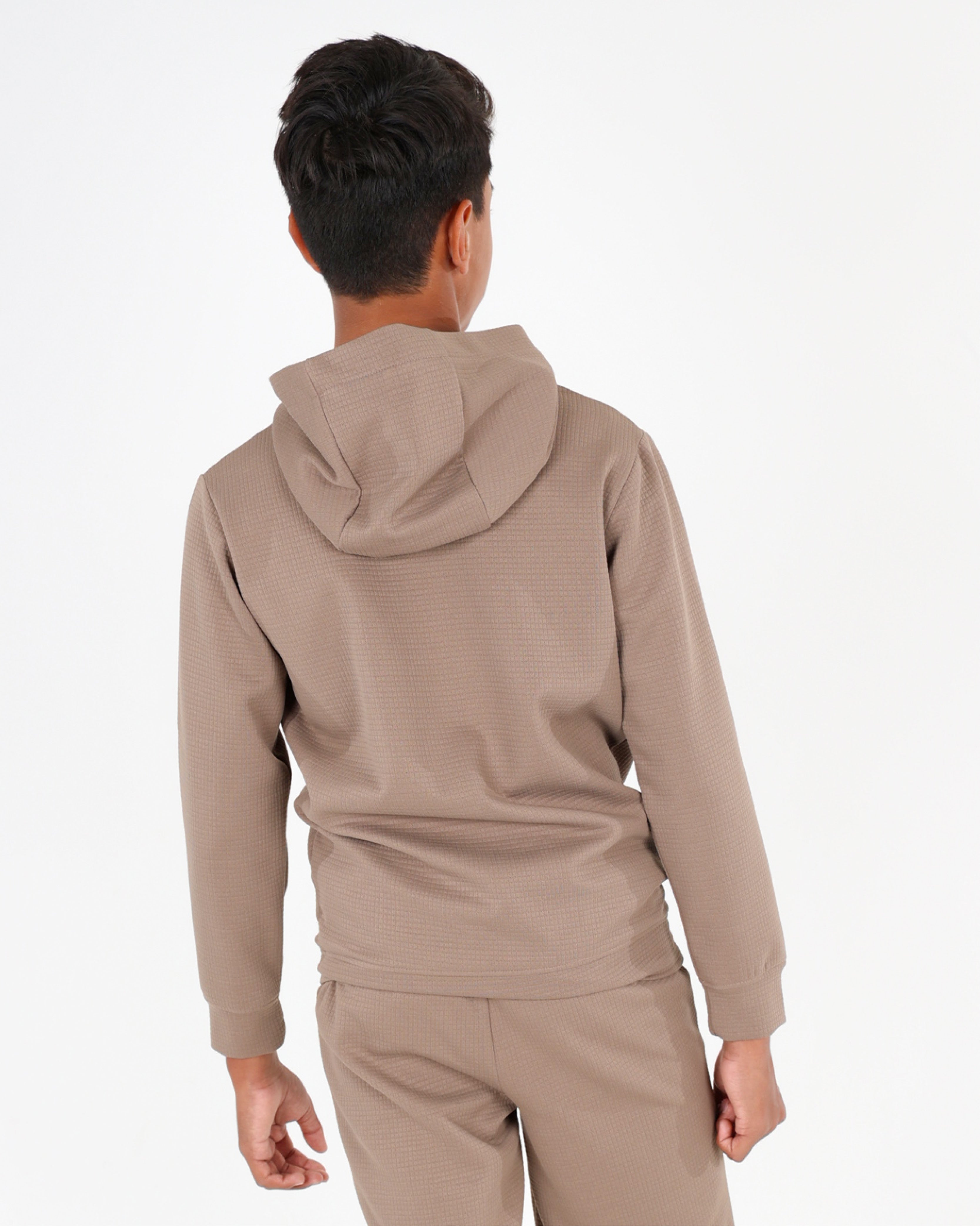 Big Boys Waffle Contrast Hoodie