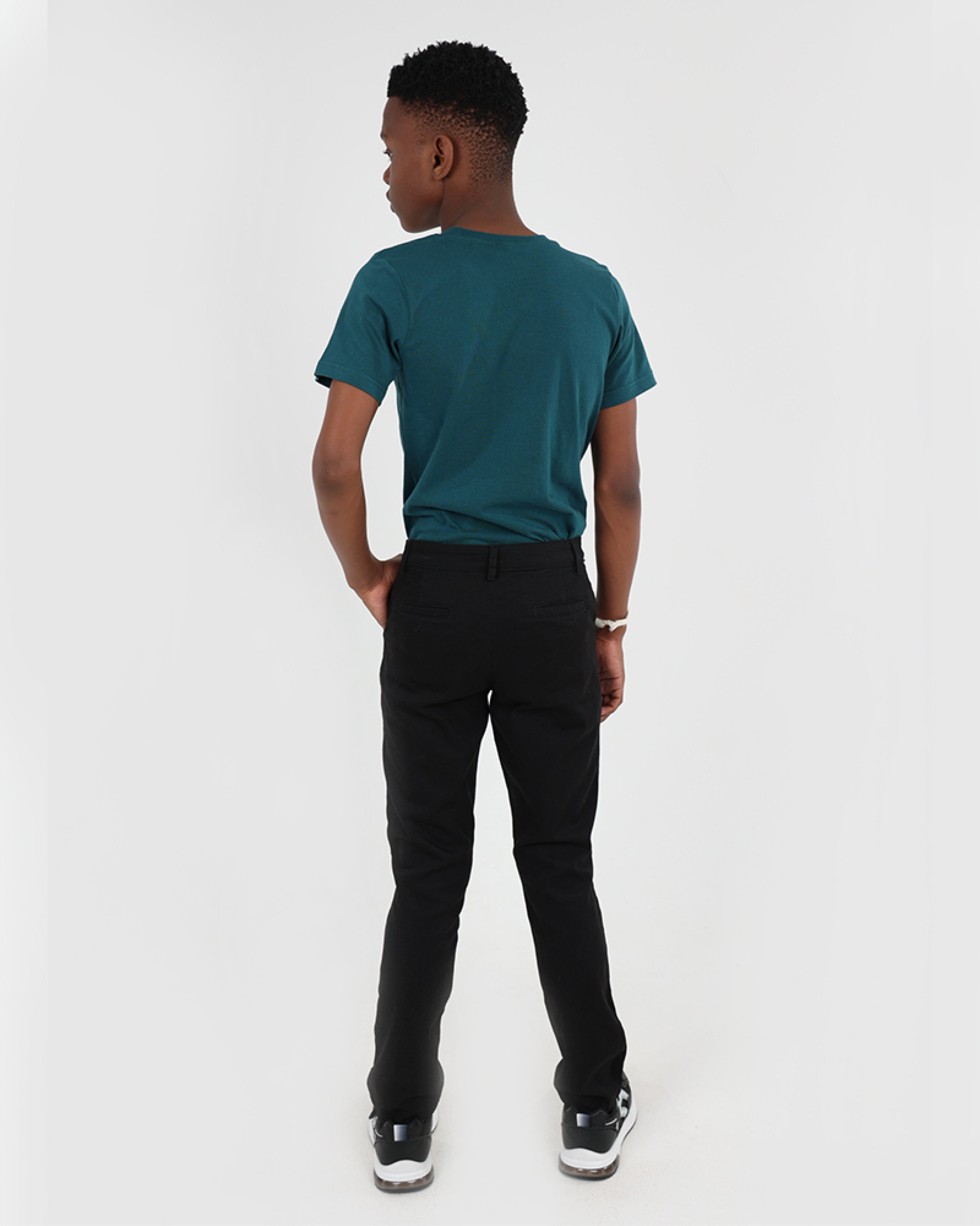 Big Boys Black Slim Fit Chinos