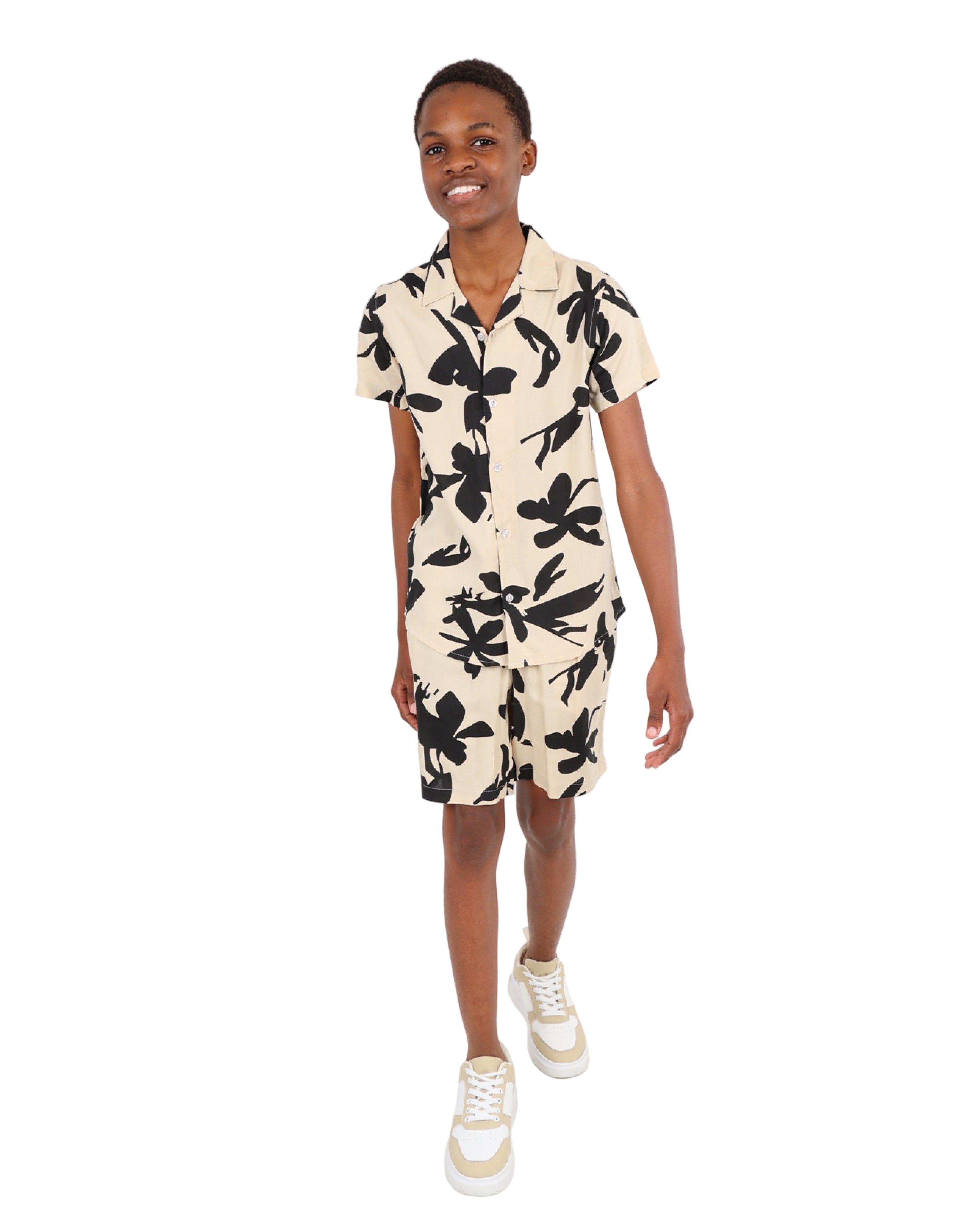 Abstract Leaf Print Shorts