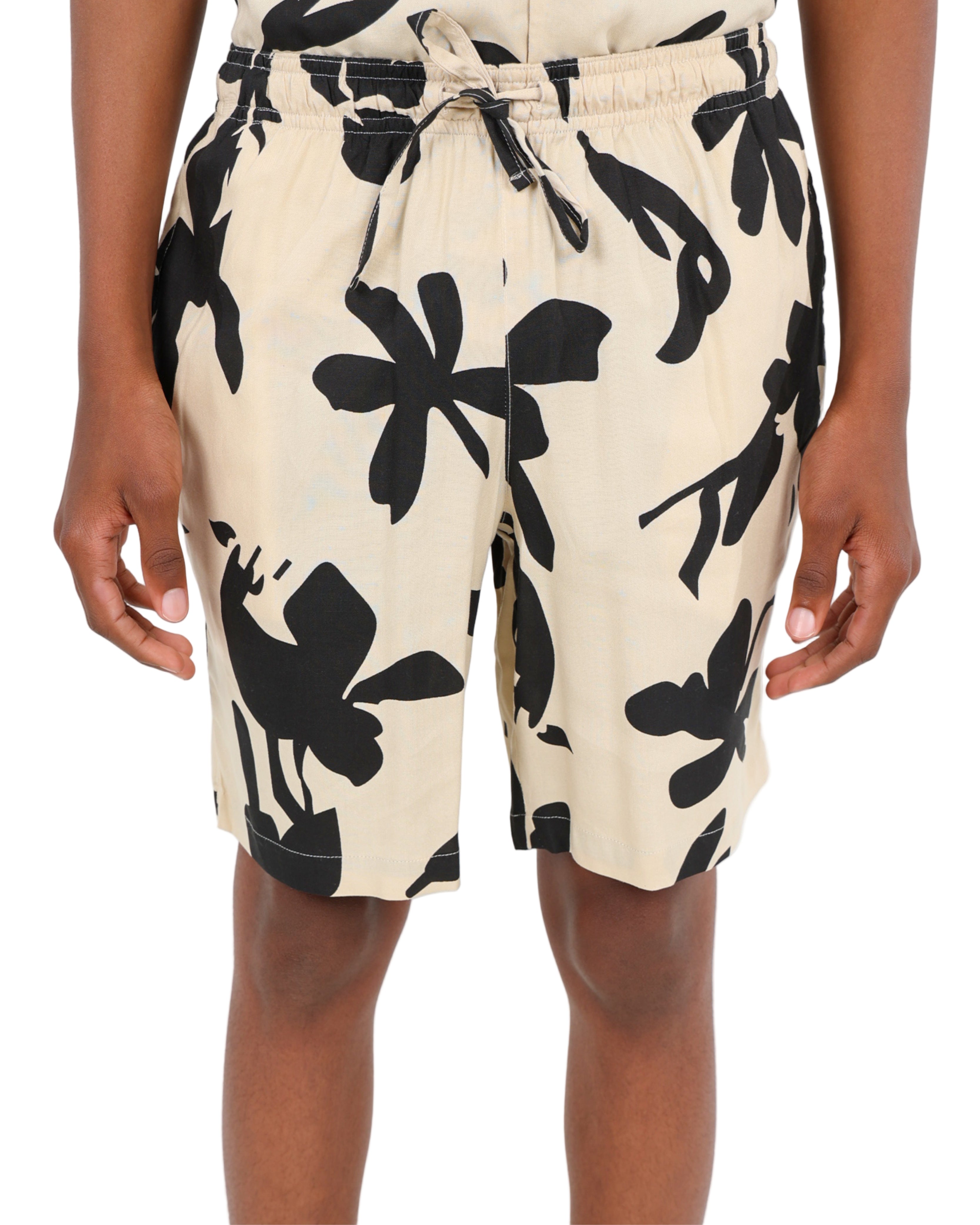 Abstract Leaf Print Shorts