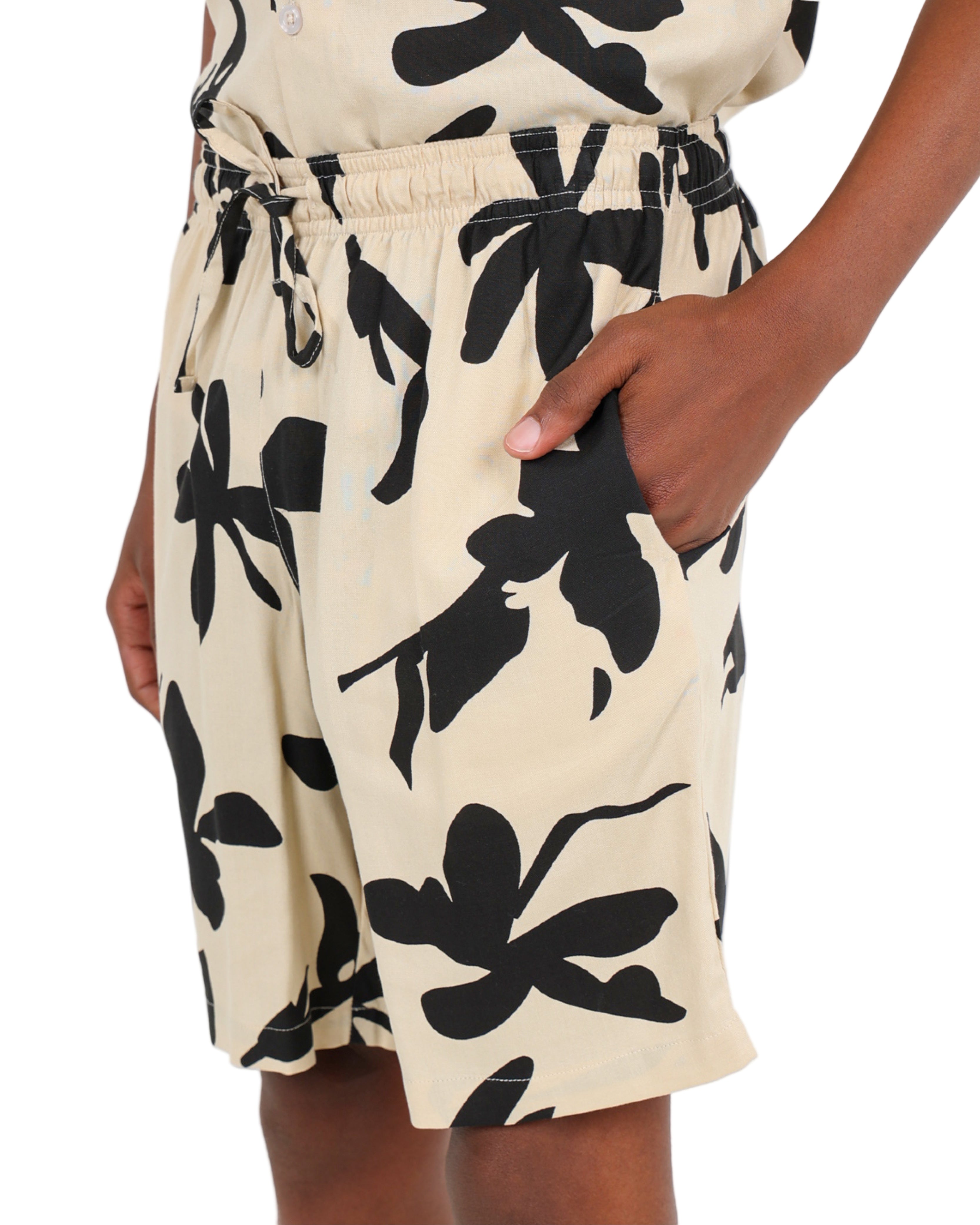 Abstract Leaf Print Shorts