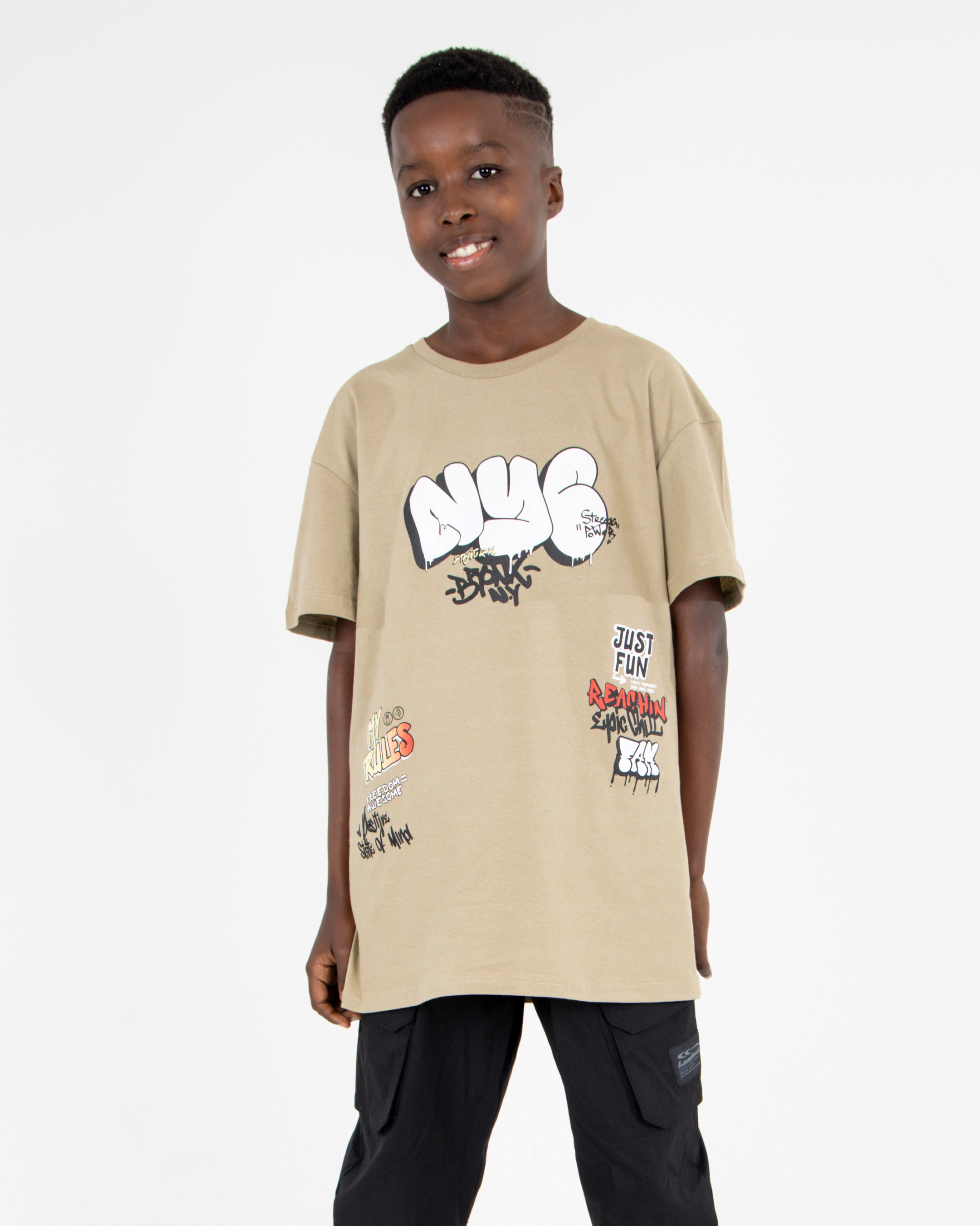 Boys Short Sleeve Oversized NYC T-Shirt