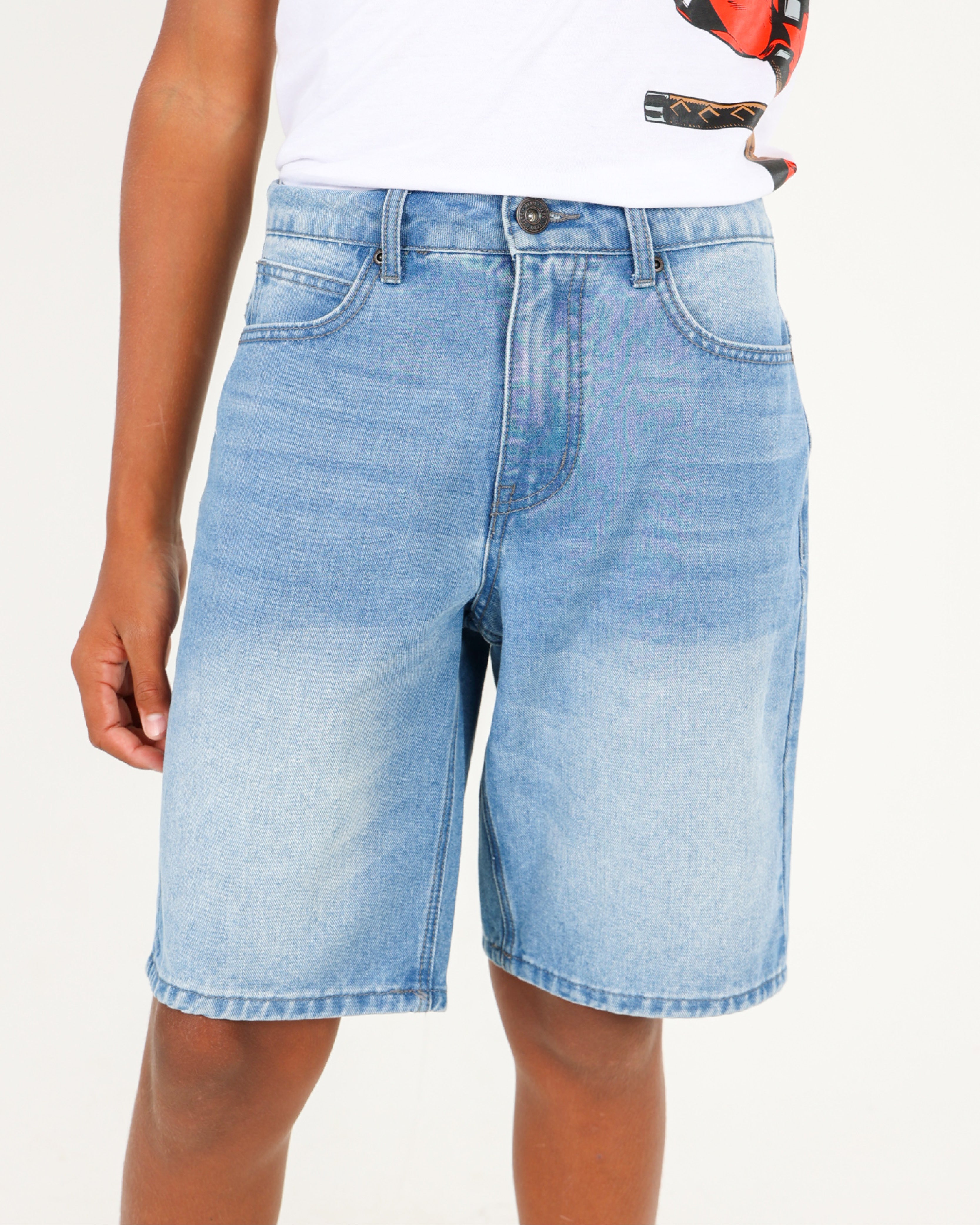Big Boys Medium Indigo Relaxed Skater Shorts