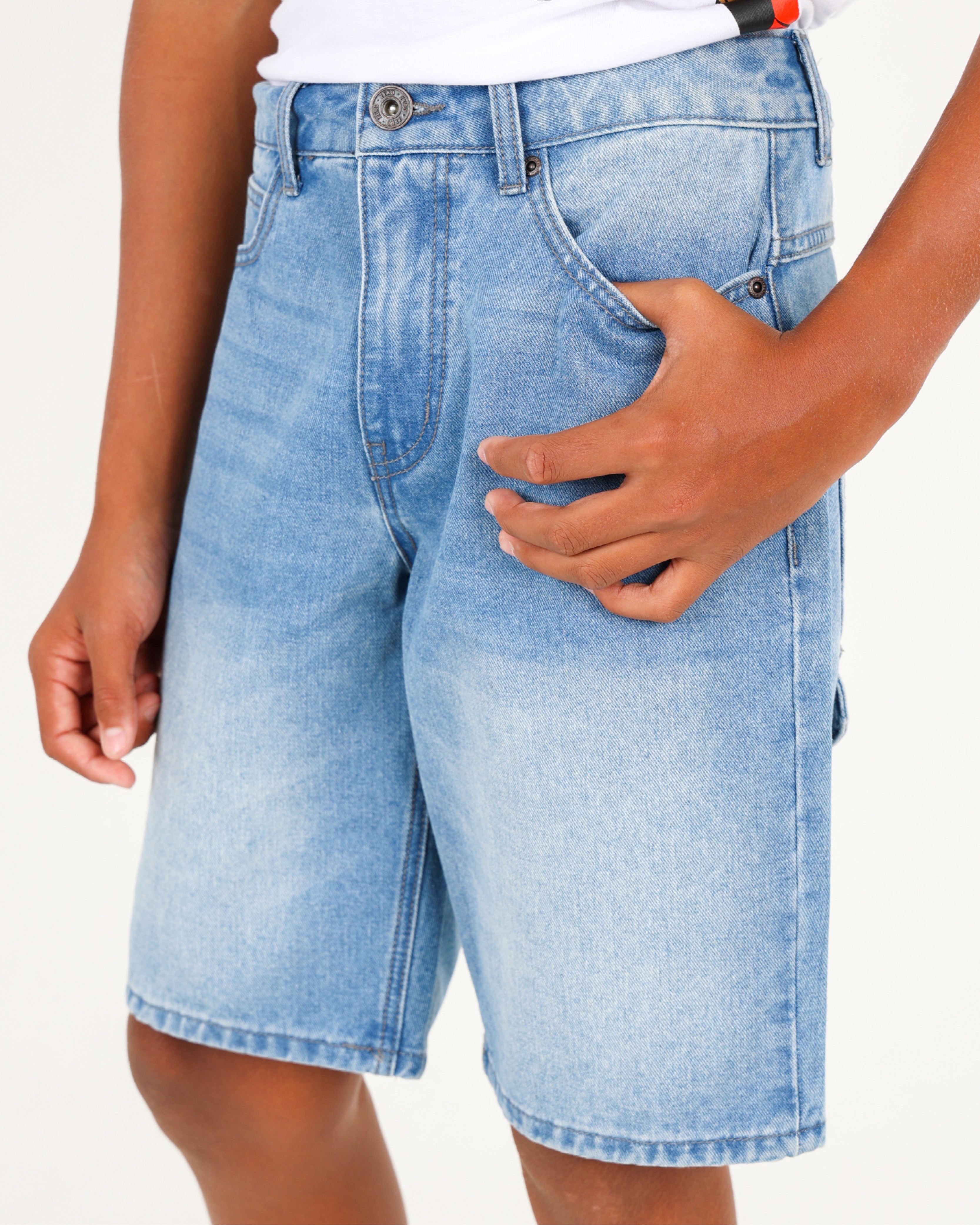 Big Boys Medium Indigo Relaxed Skater Shorts