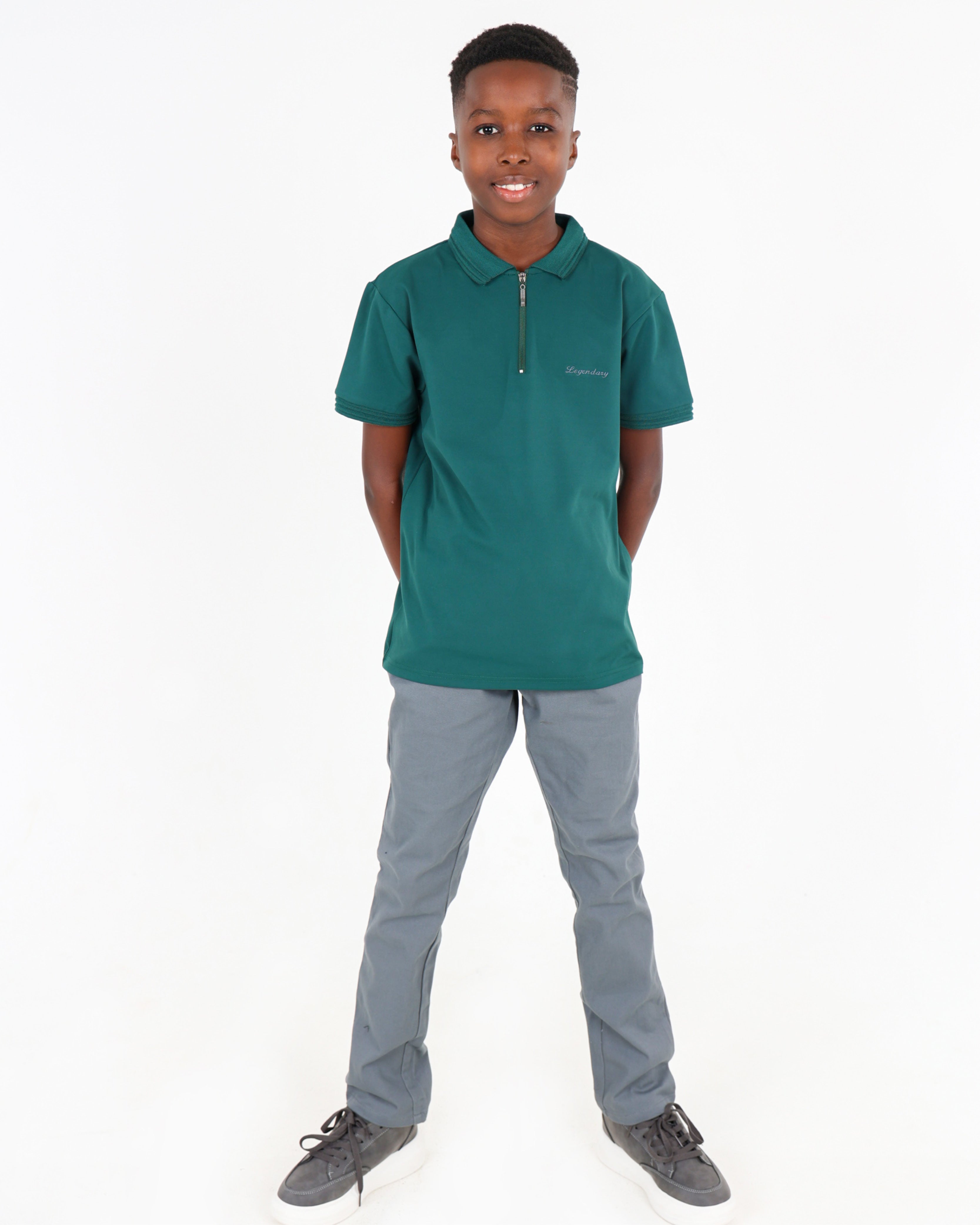 Boys Short Sleeve Bottle Green Legendary Golfer