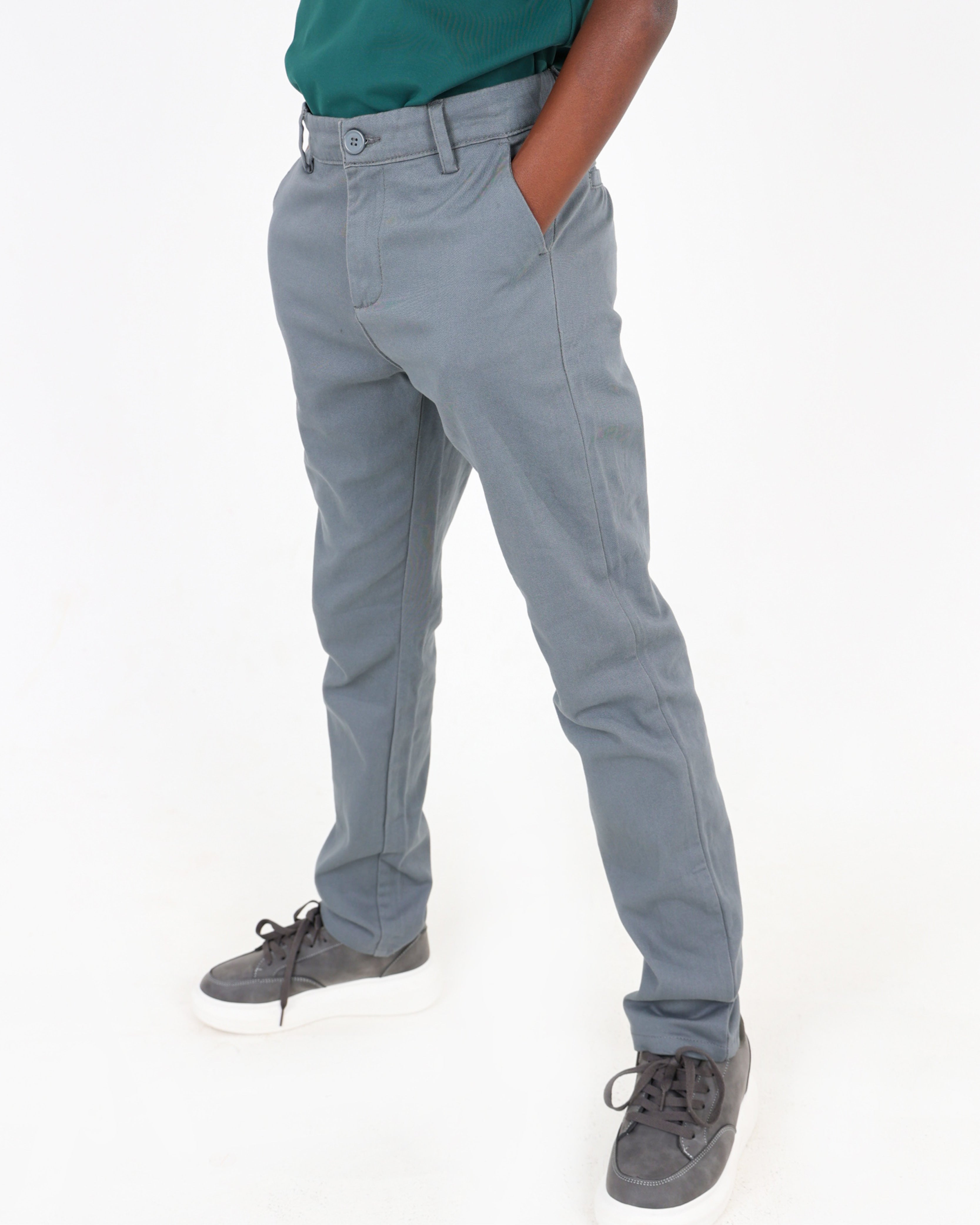 Big Boys Grey Slim Fit Chinos