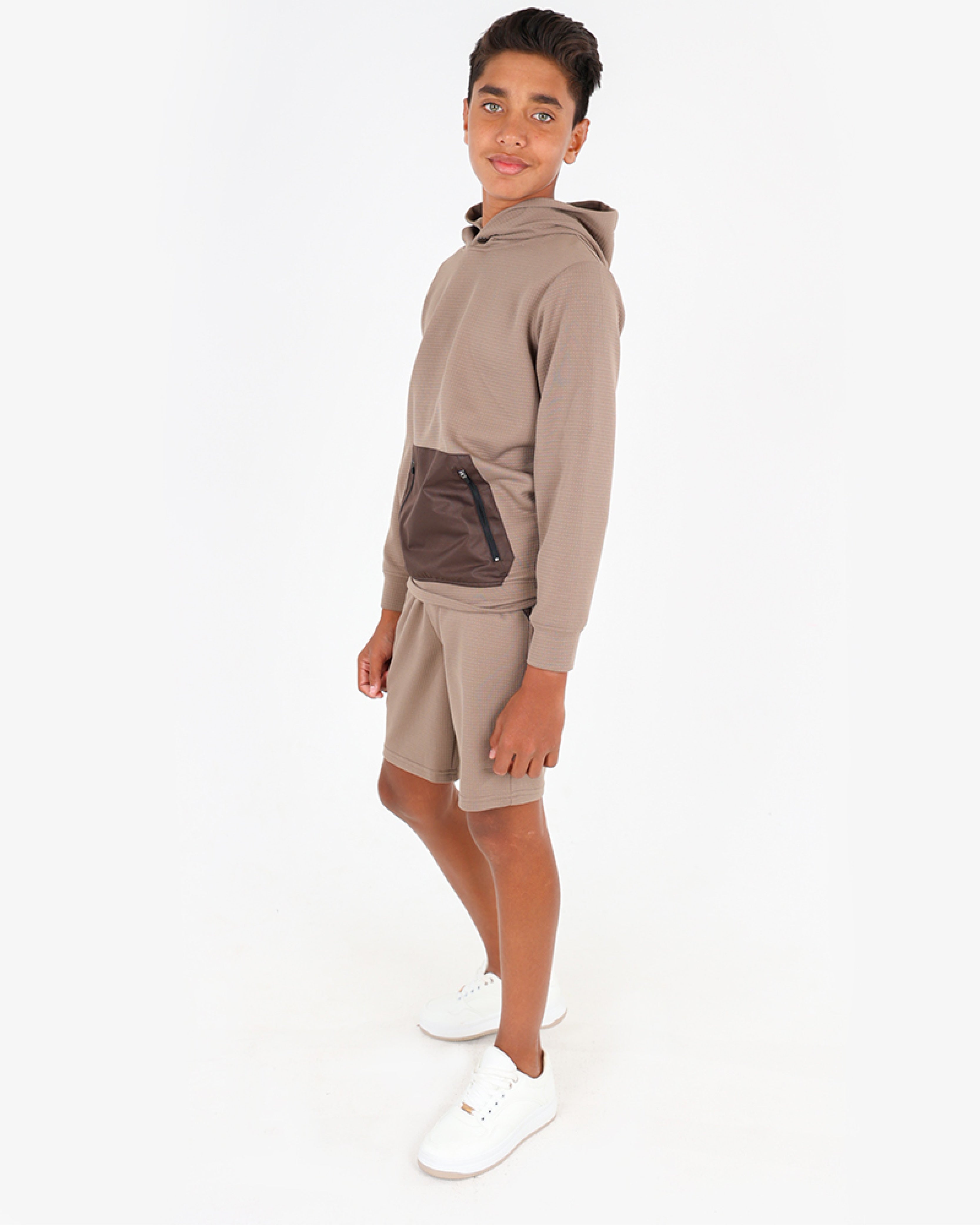 Big Boys Waffle Contrast Shorts
