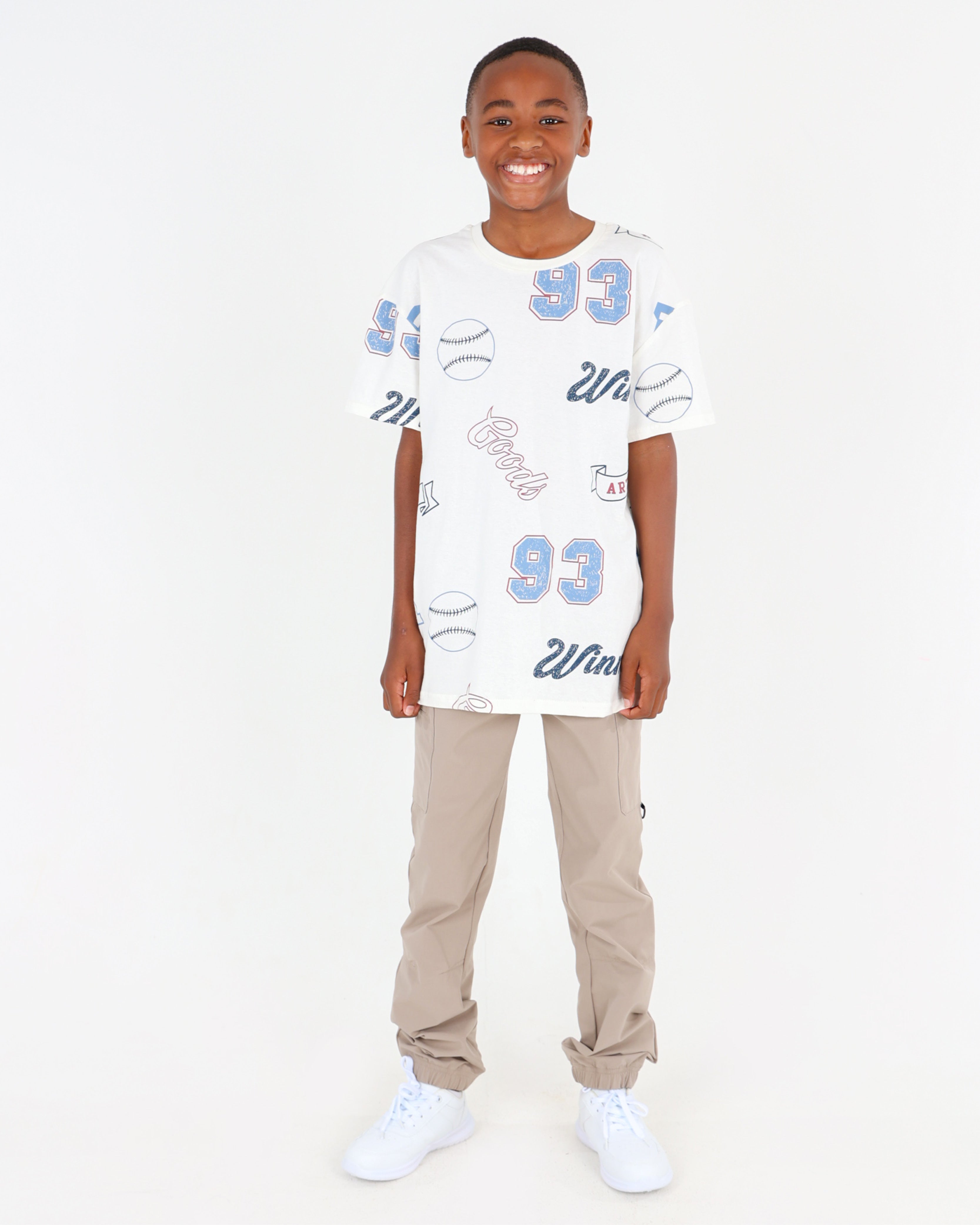 Boys Short Sleeve Baseball Print T-Shirt