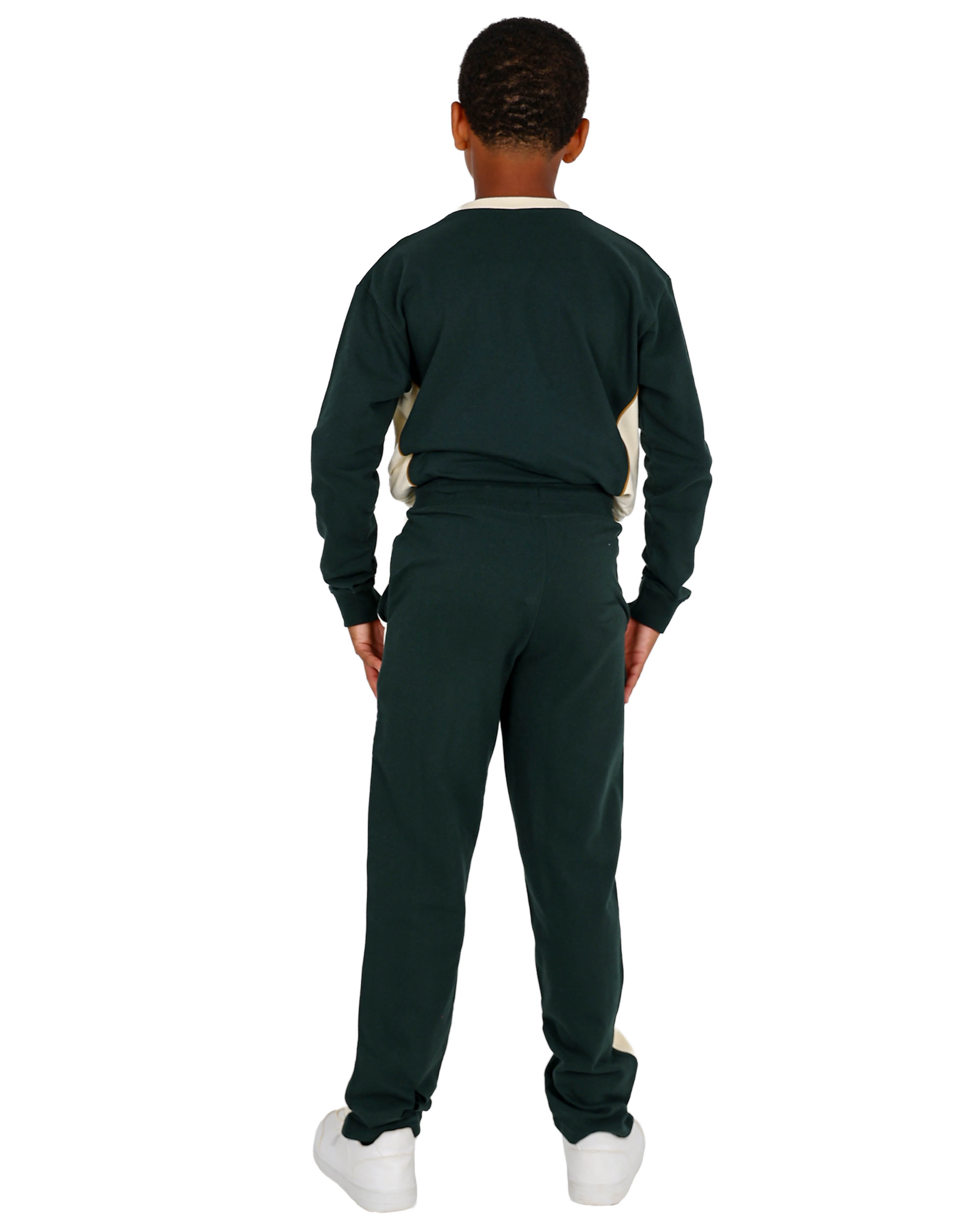 Panel Inset Green Track Pants