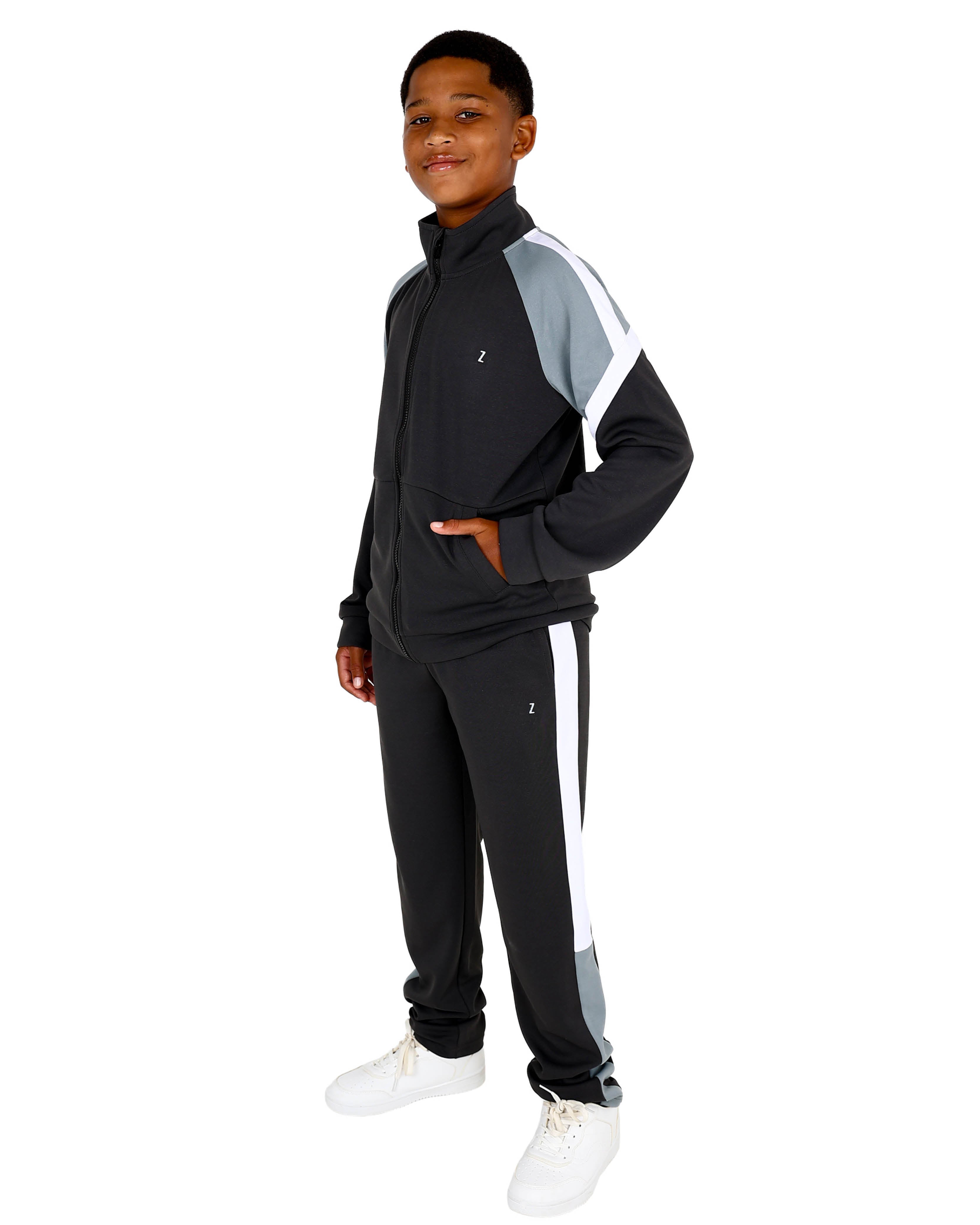 Charcoal Colour Block Track Pants