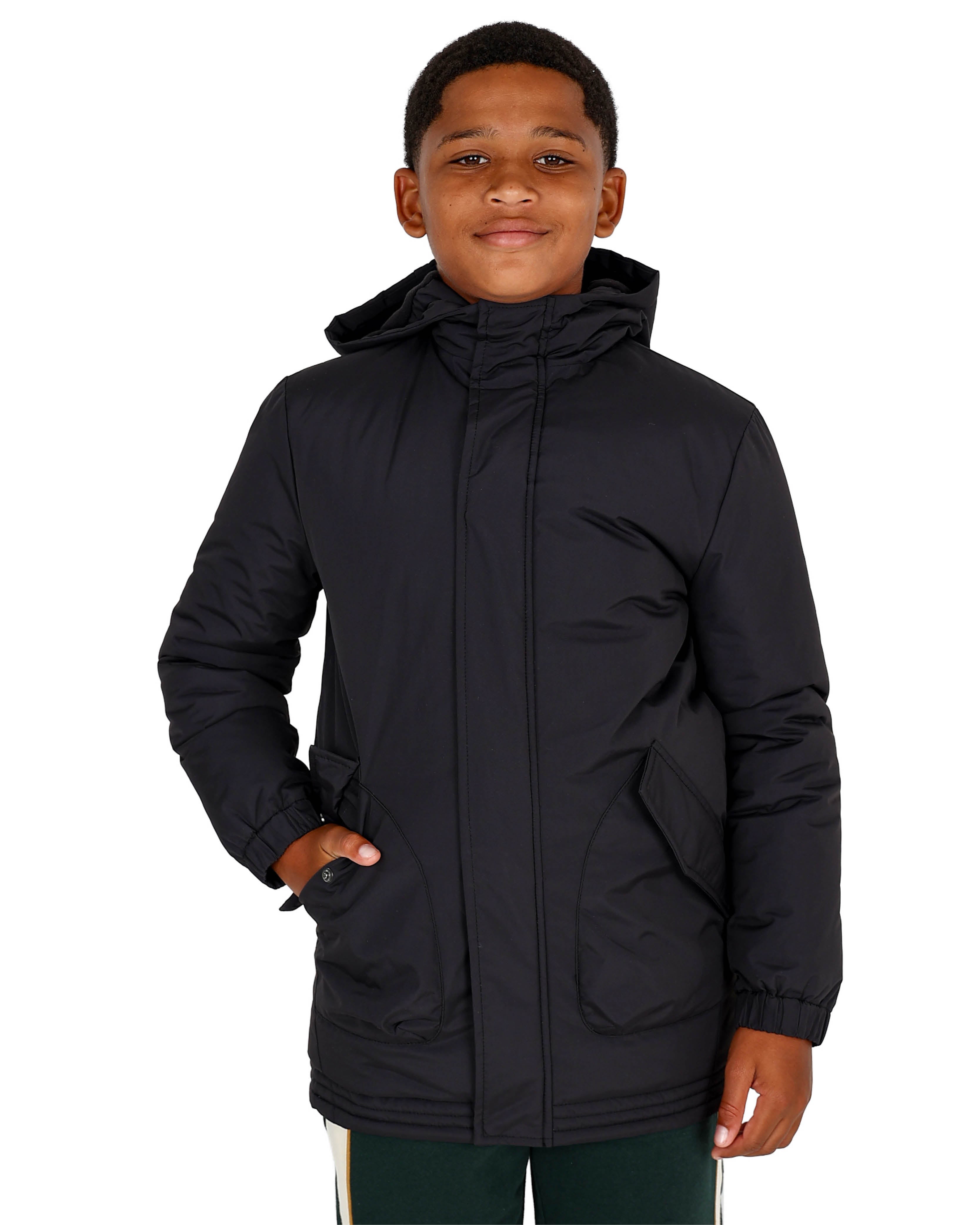 Black Hooded Parka Jacket