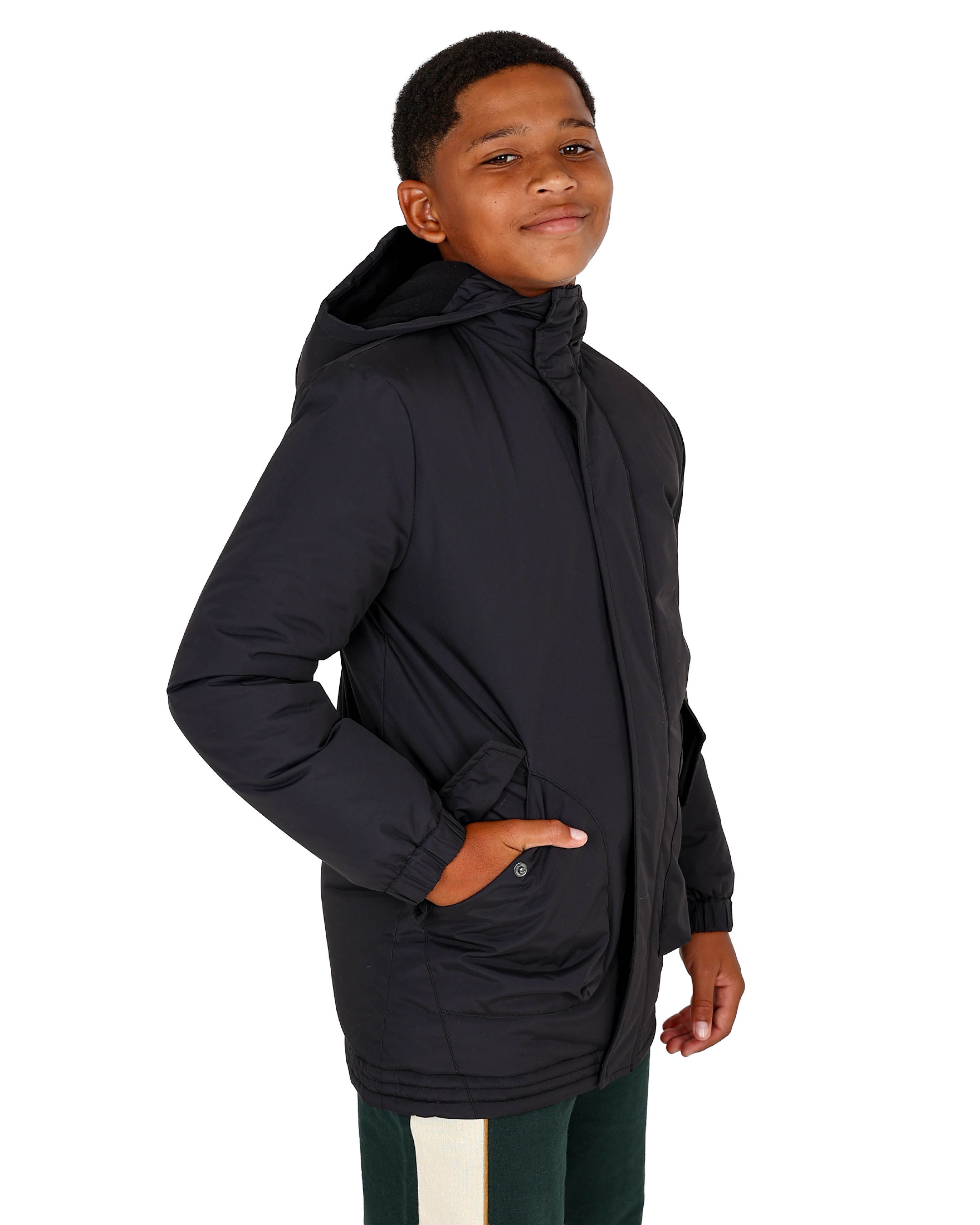 Black Hooded Parka Jacket