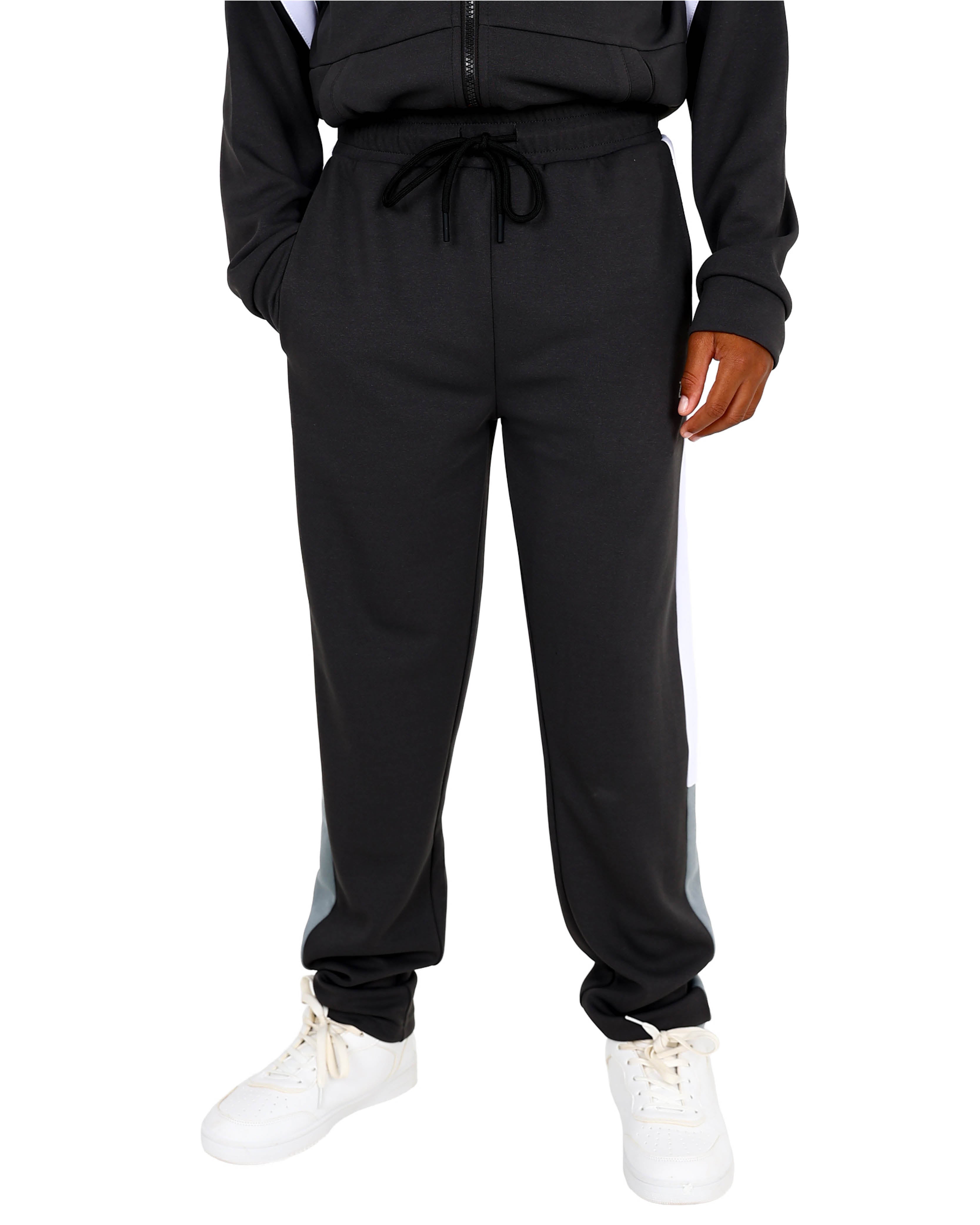 Charcoal Colour Block Track Pants