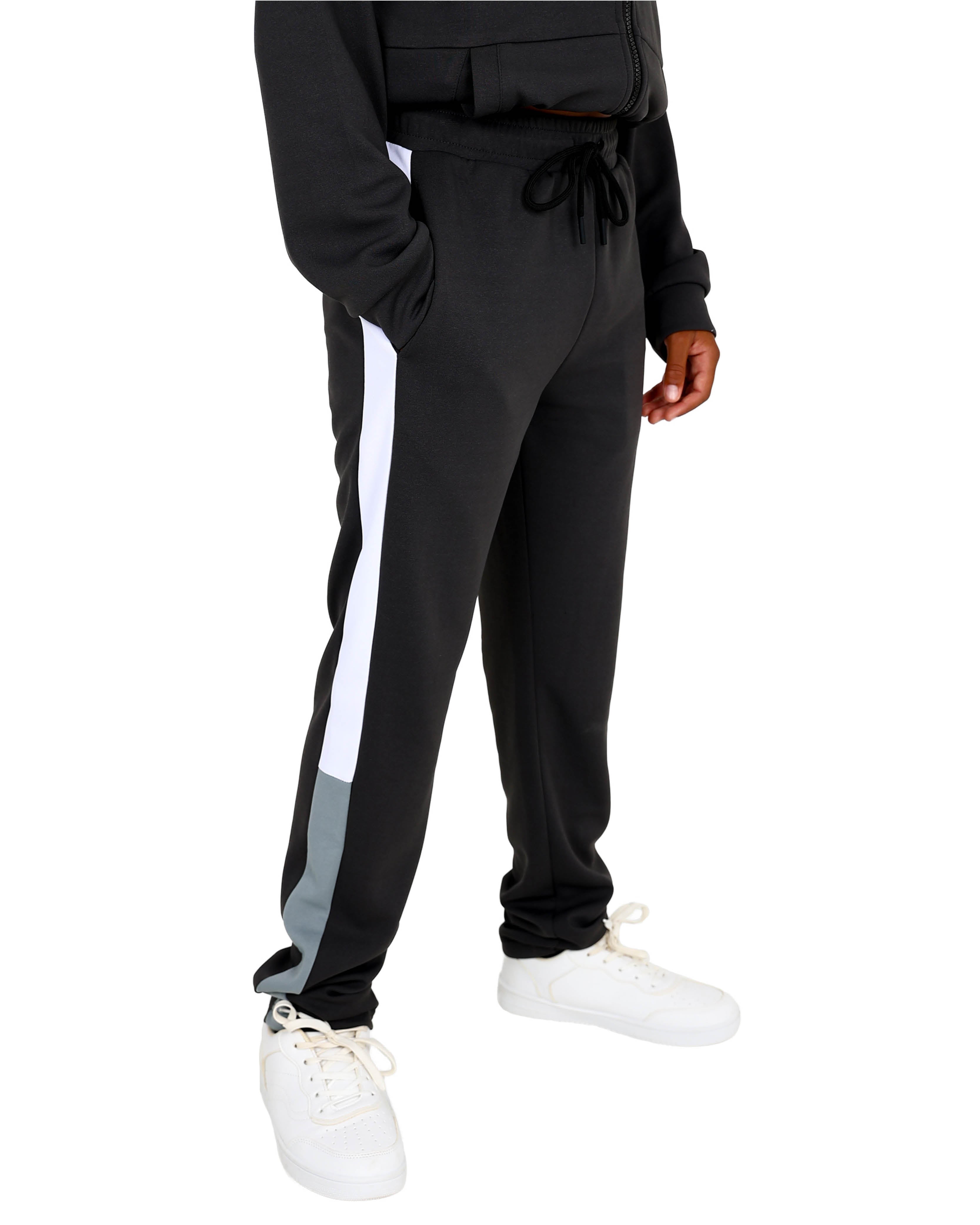 Charcoal Colour Block Track Pants