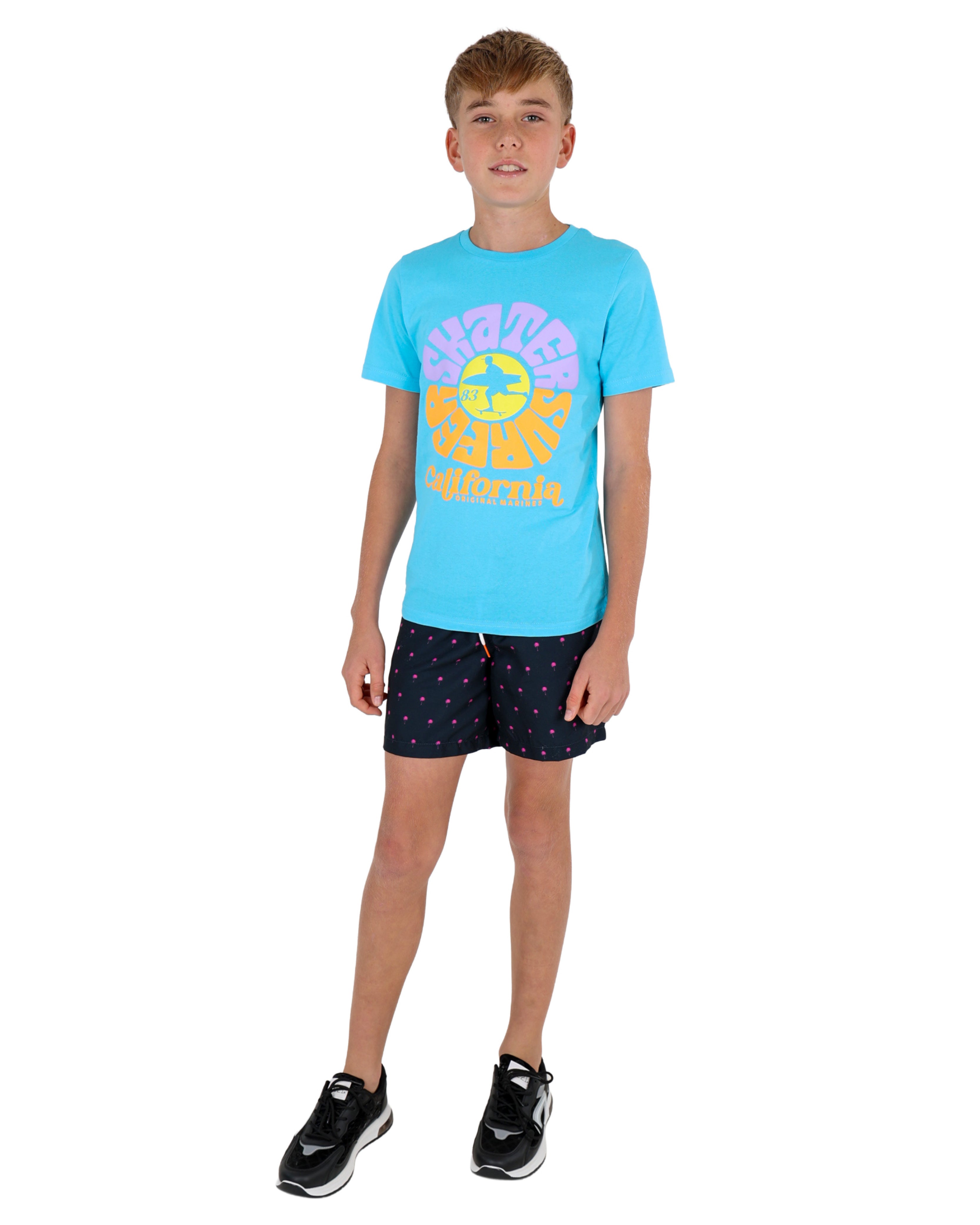 Relaxed Fit Palm Print Shorts