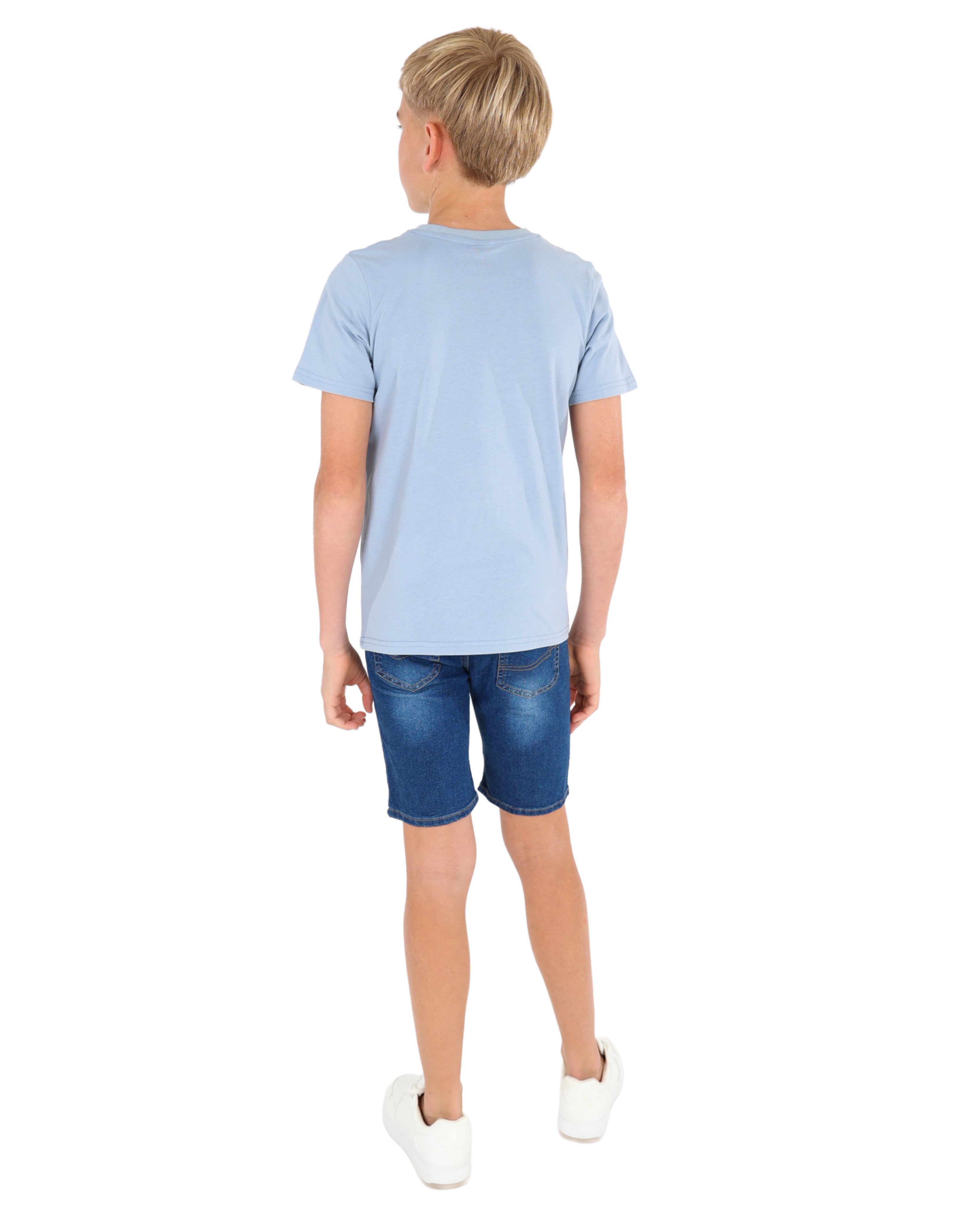Indigo Elasticated Waist Denim Shorts
