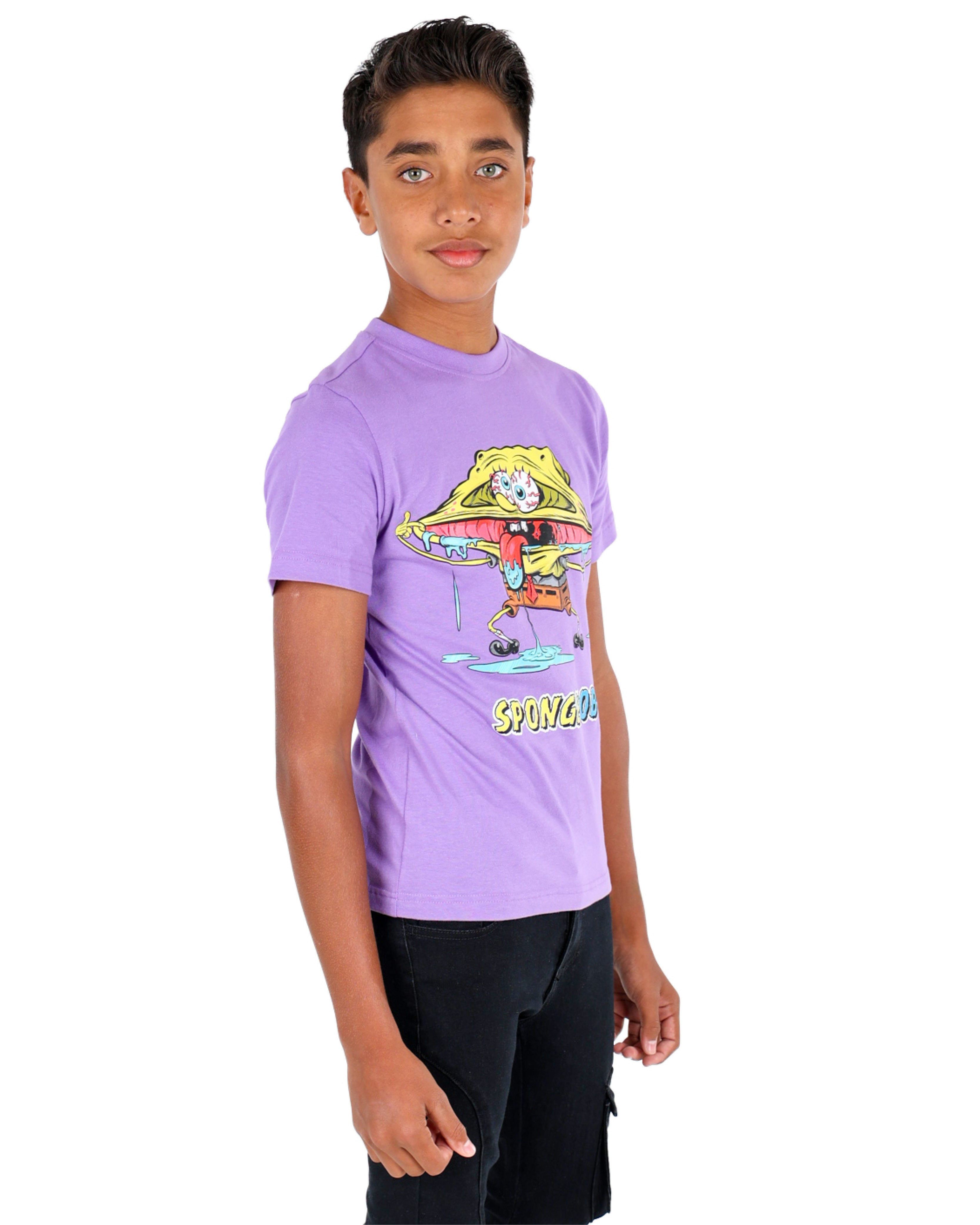 Short Sleeve Spongebob Graphic Print T-Shirt