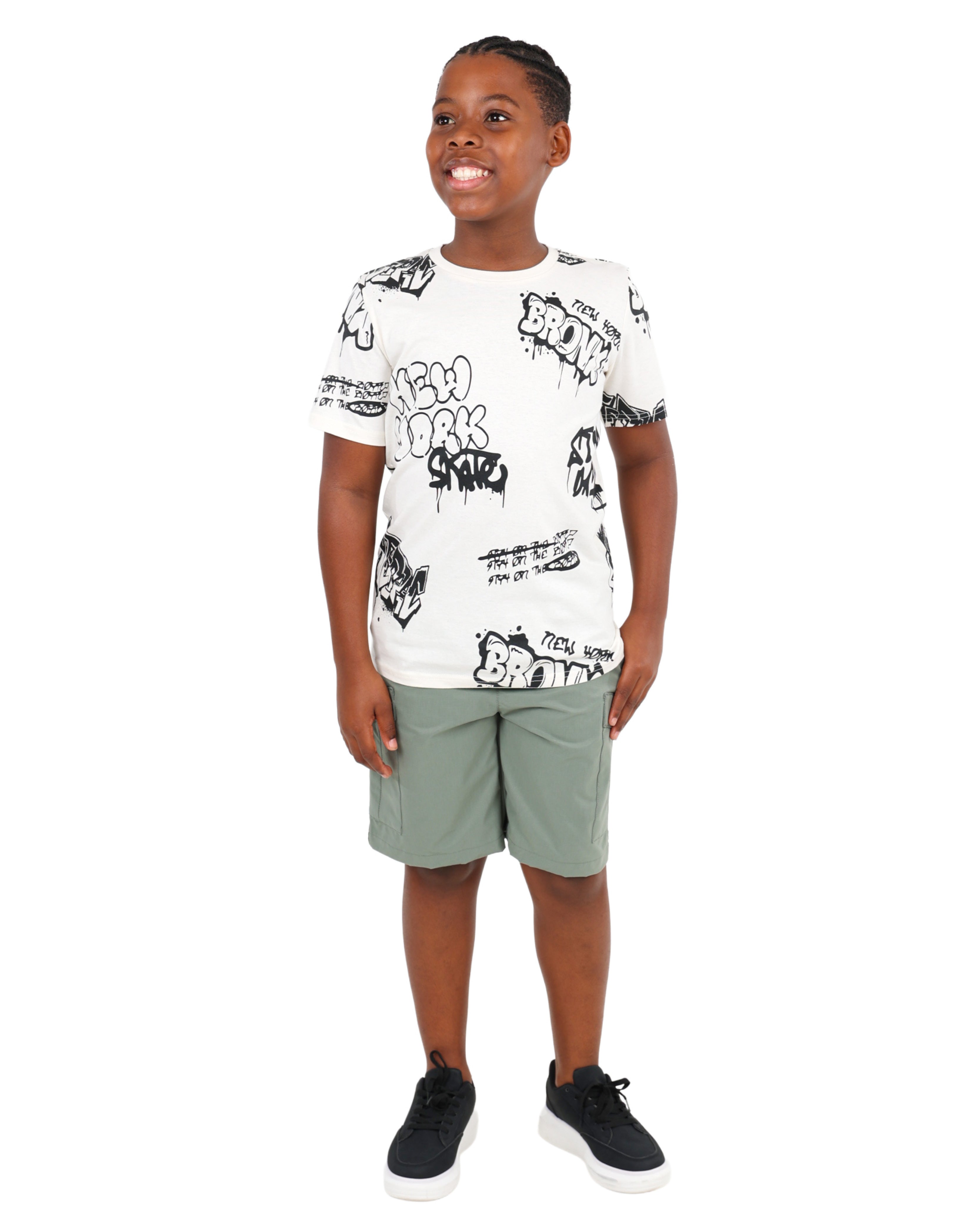 Graffiti Skater Print Short Sleeve T-Shirt