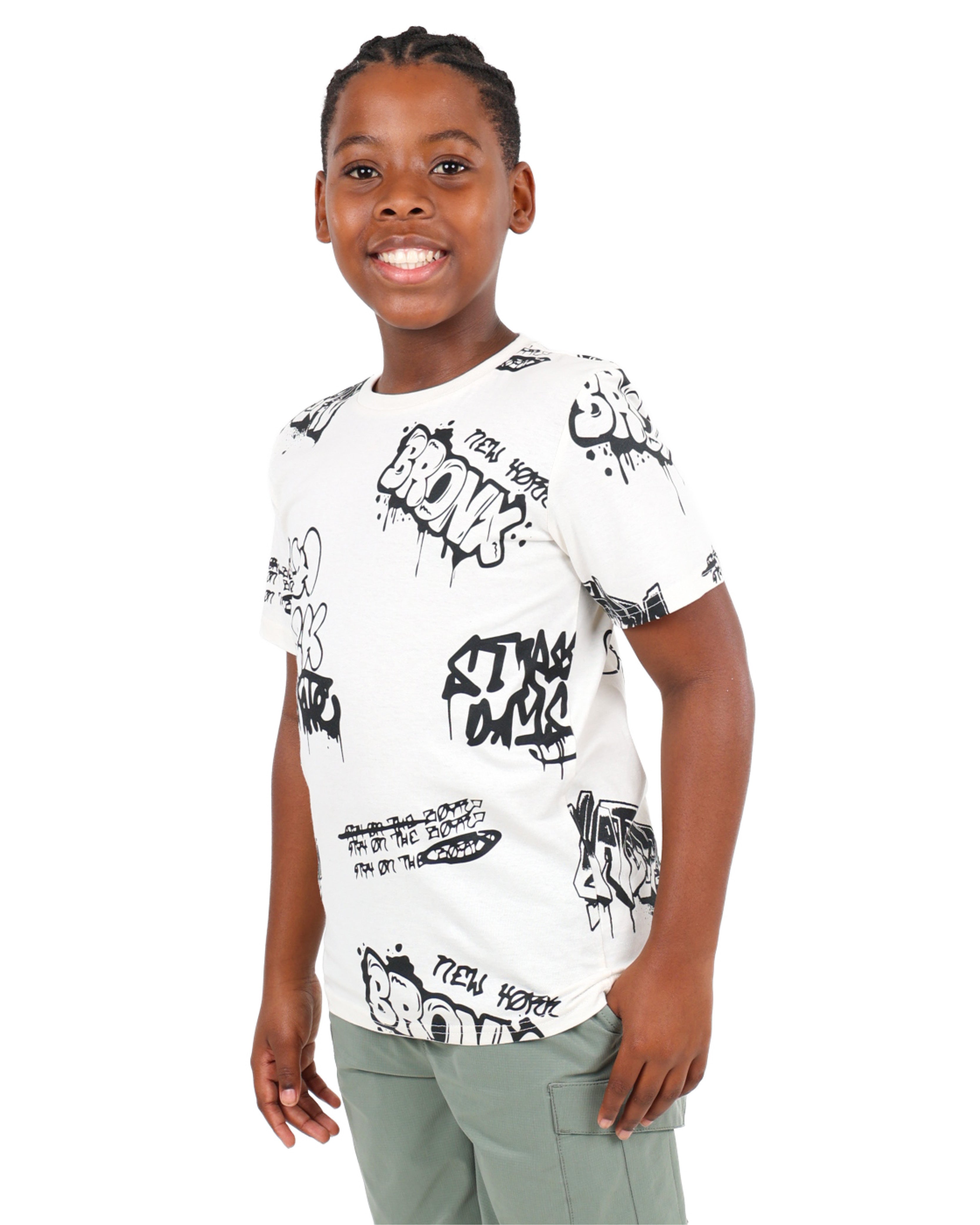 Graffiti Skater Print Short Sleeve T-Shirt