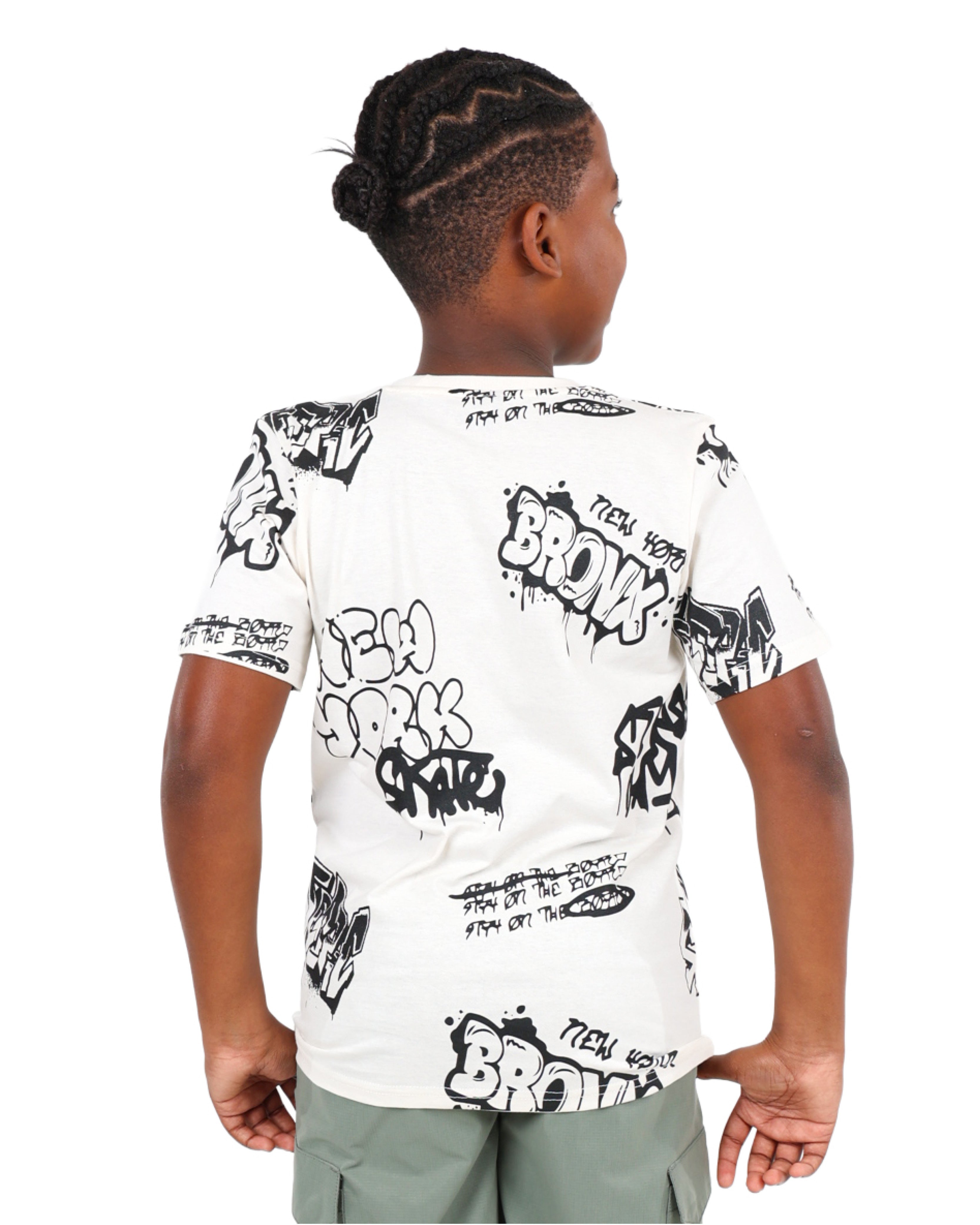 Graffiti Skater Print Short Sleeve T-Shirt