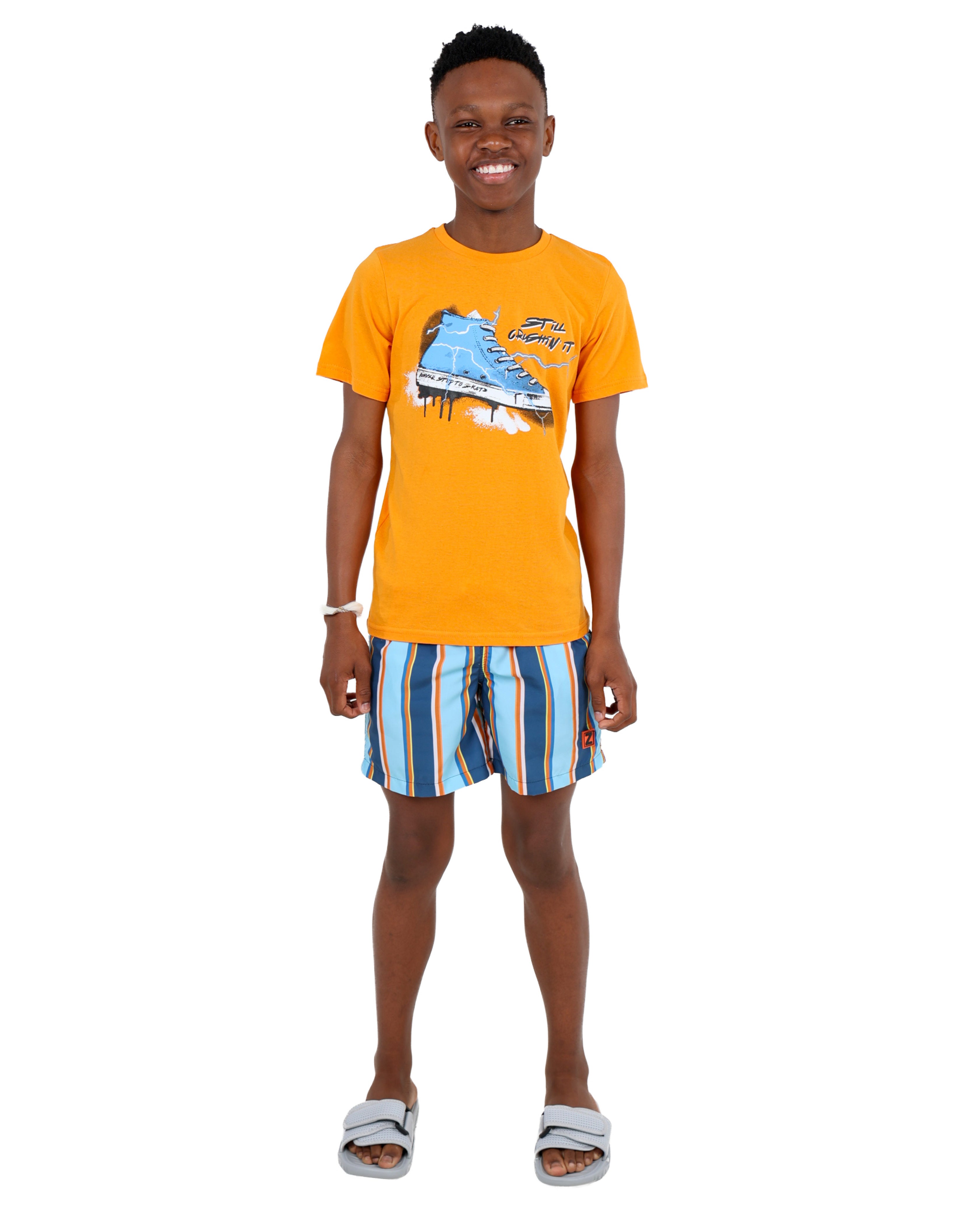 Short Sleeve "Still Crushing It" Graphic Print T-Shirt