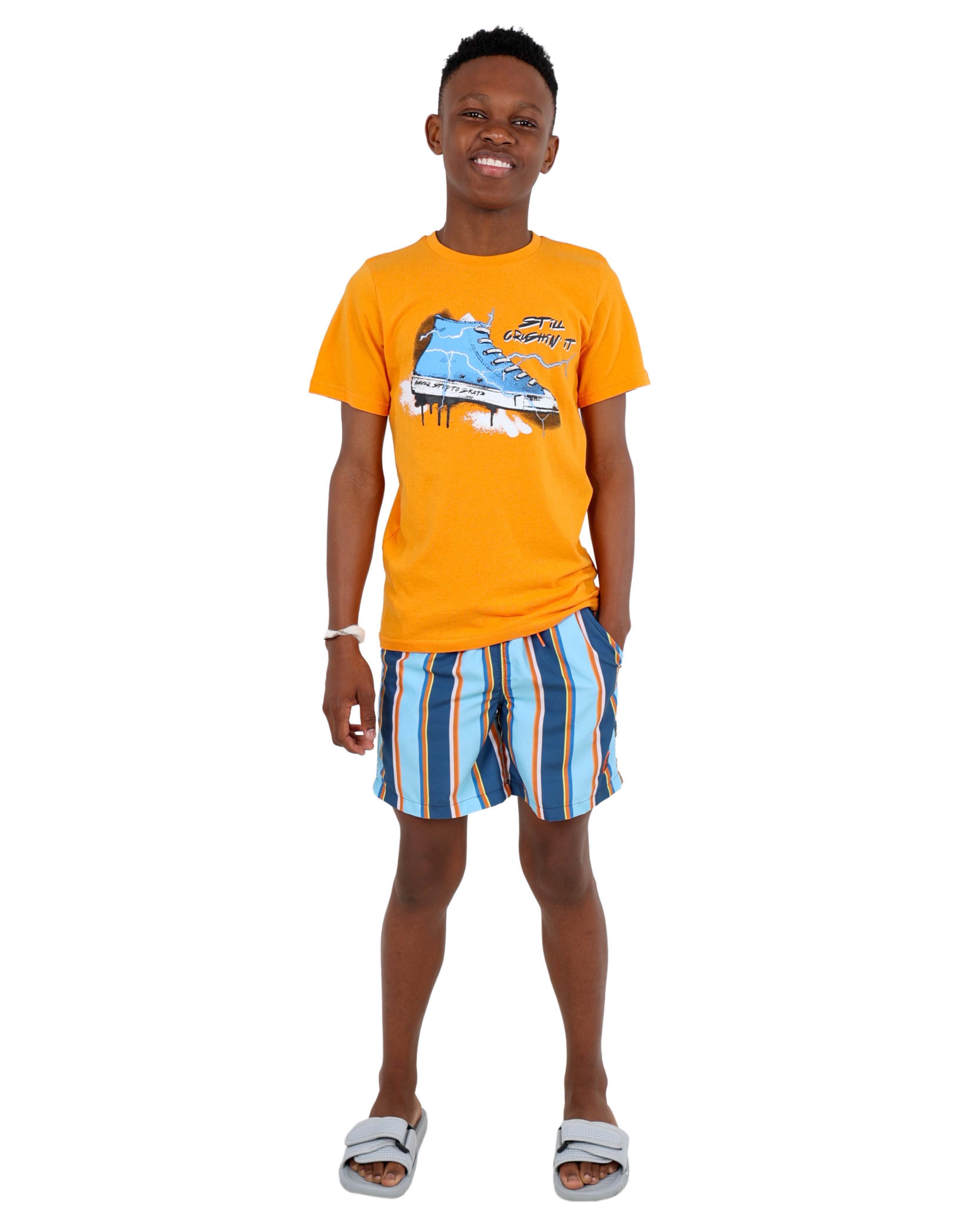 Relaxed Fit Wide Stripe Shorts