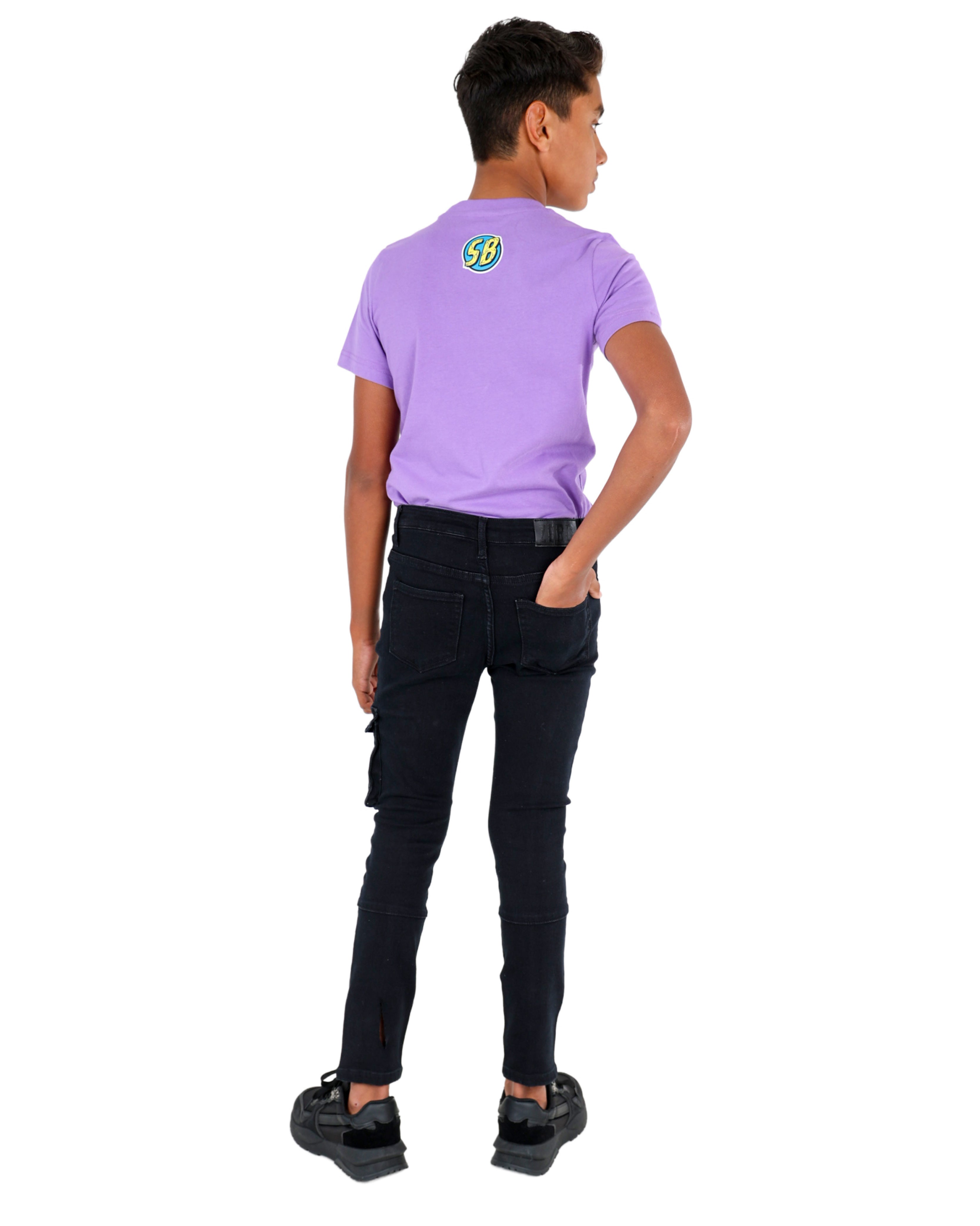 Slim Fit Black Cargo Jeans