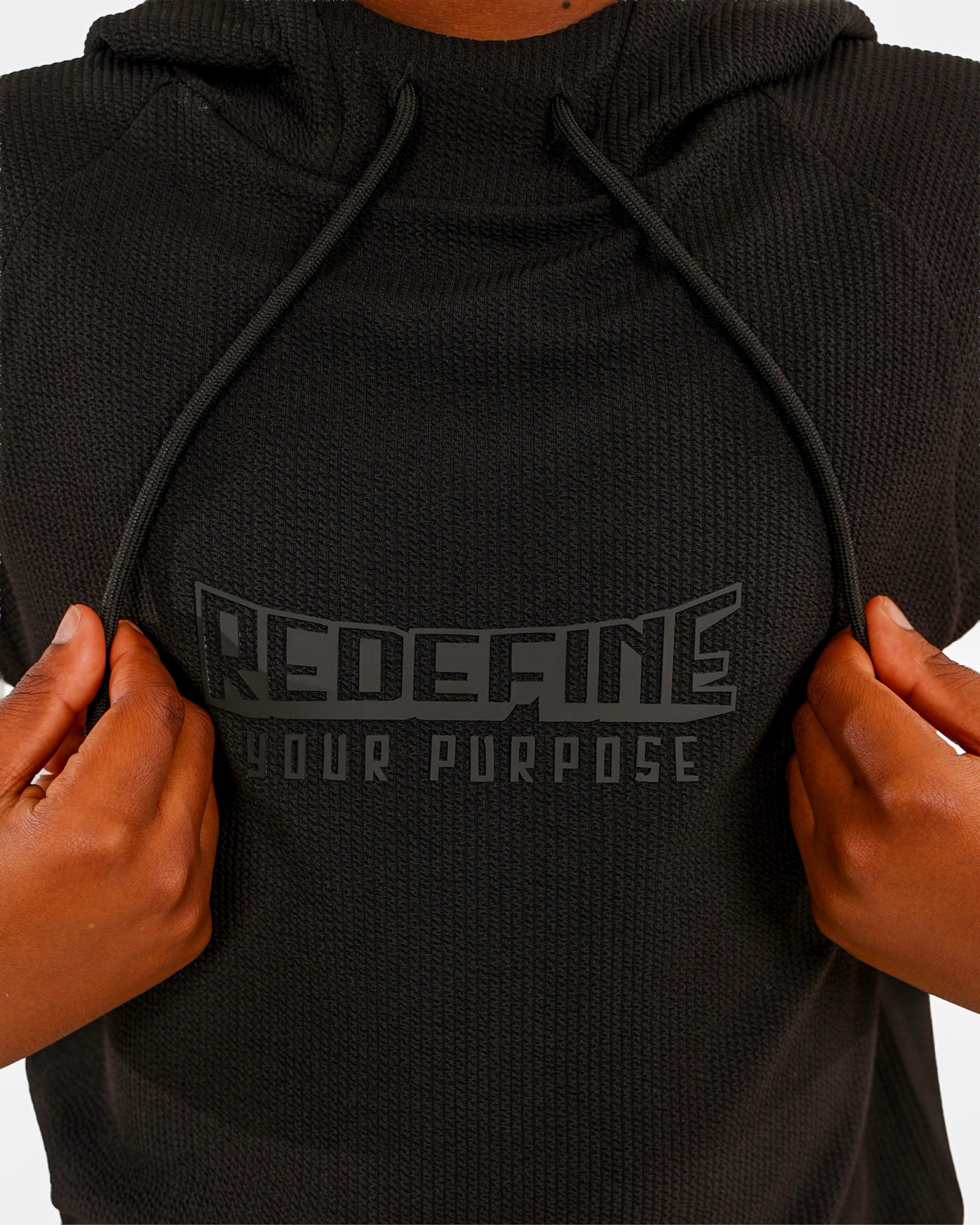 Sleeveless Seersucker Hoodie