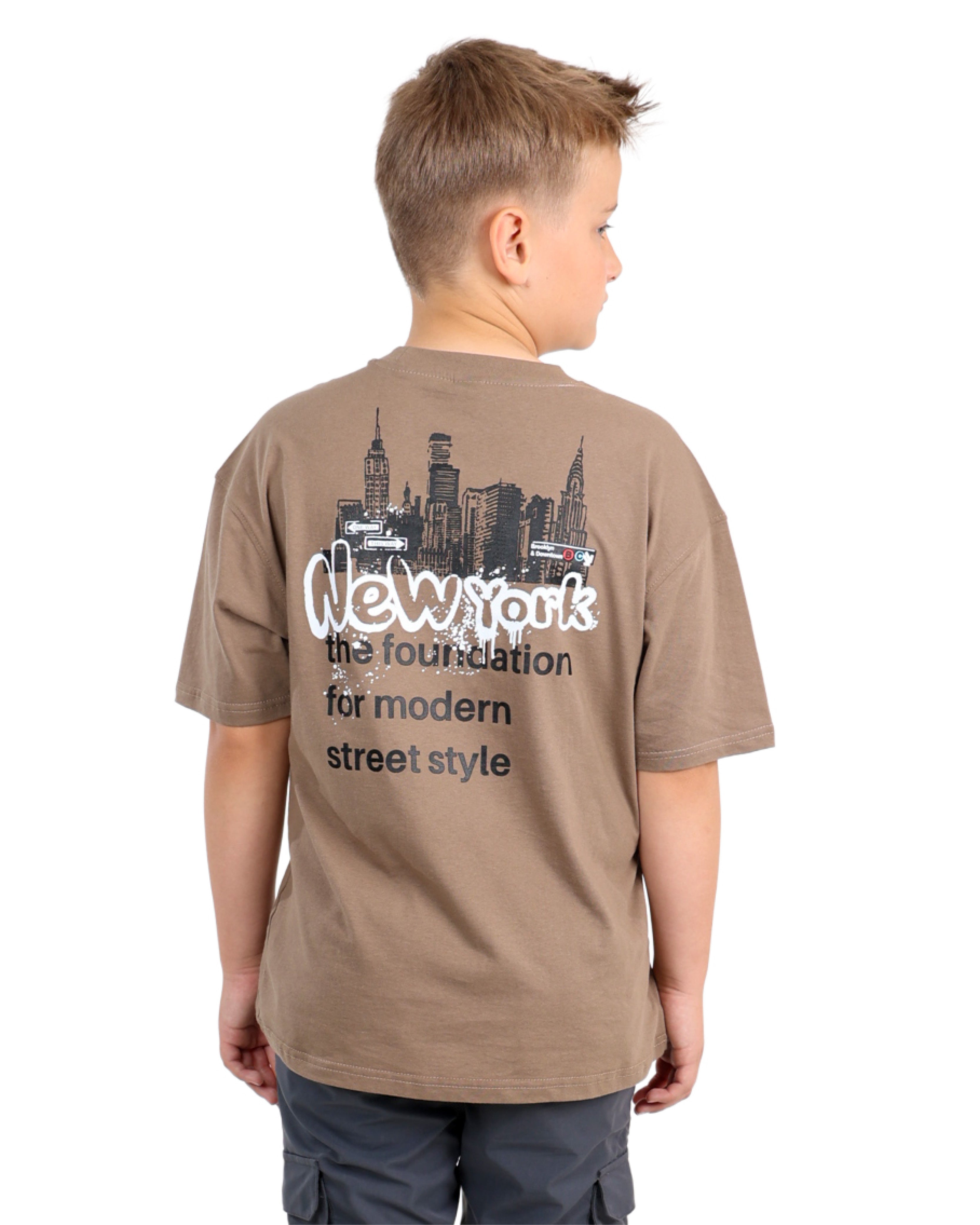 New York Skyline Short Sleeve Graphic Print T-Shirt