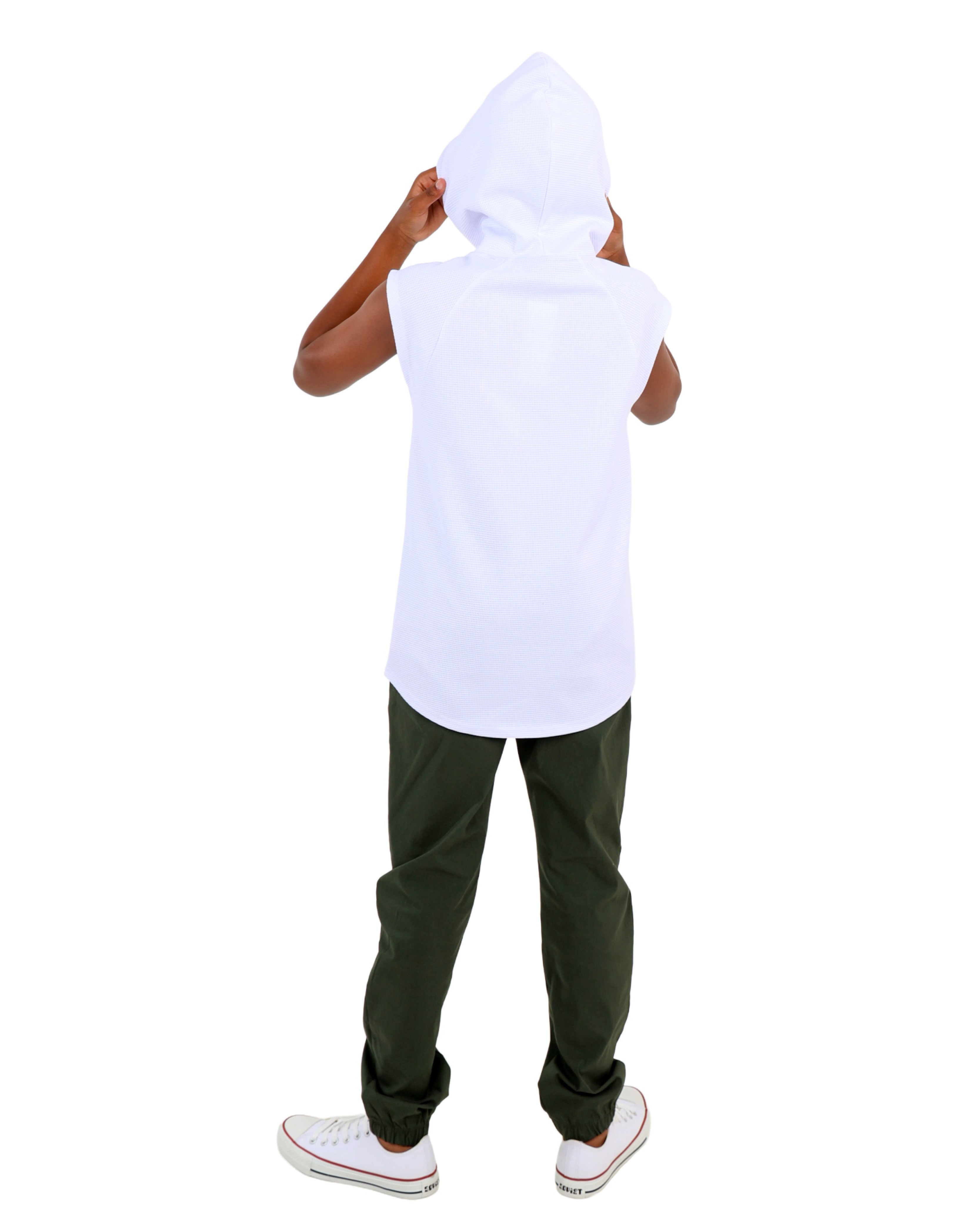 Sleeveless Jacquard Hoodie