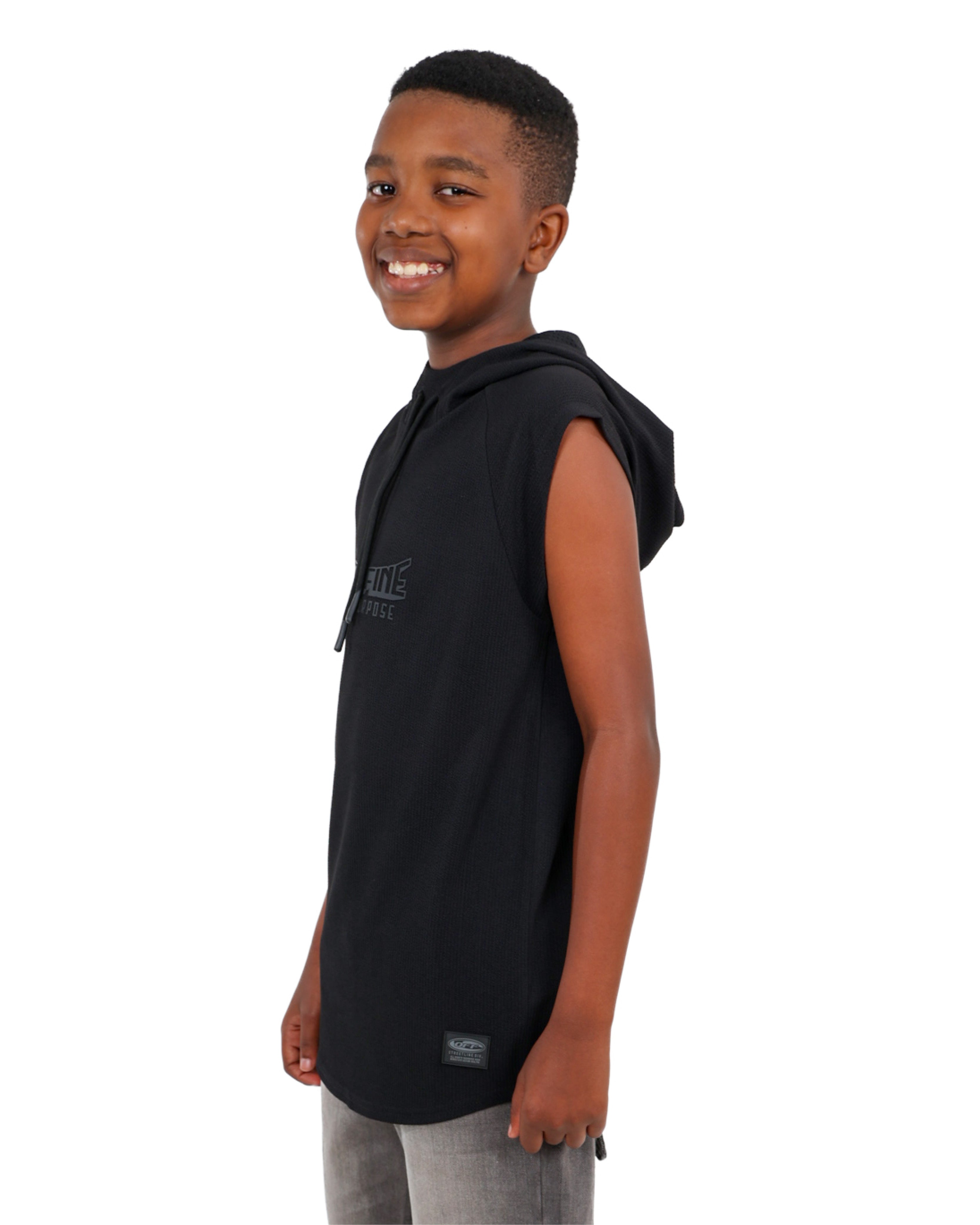 Sleeveless Seersucker Hoodie
