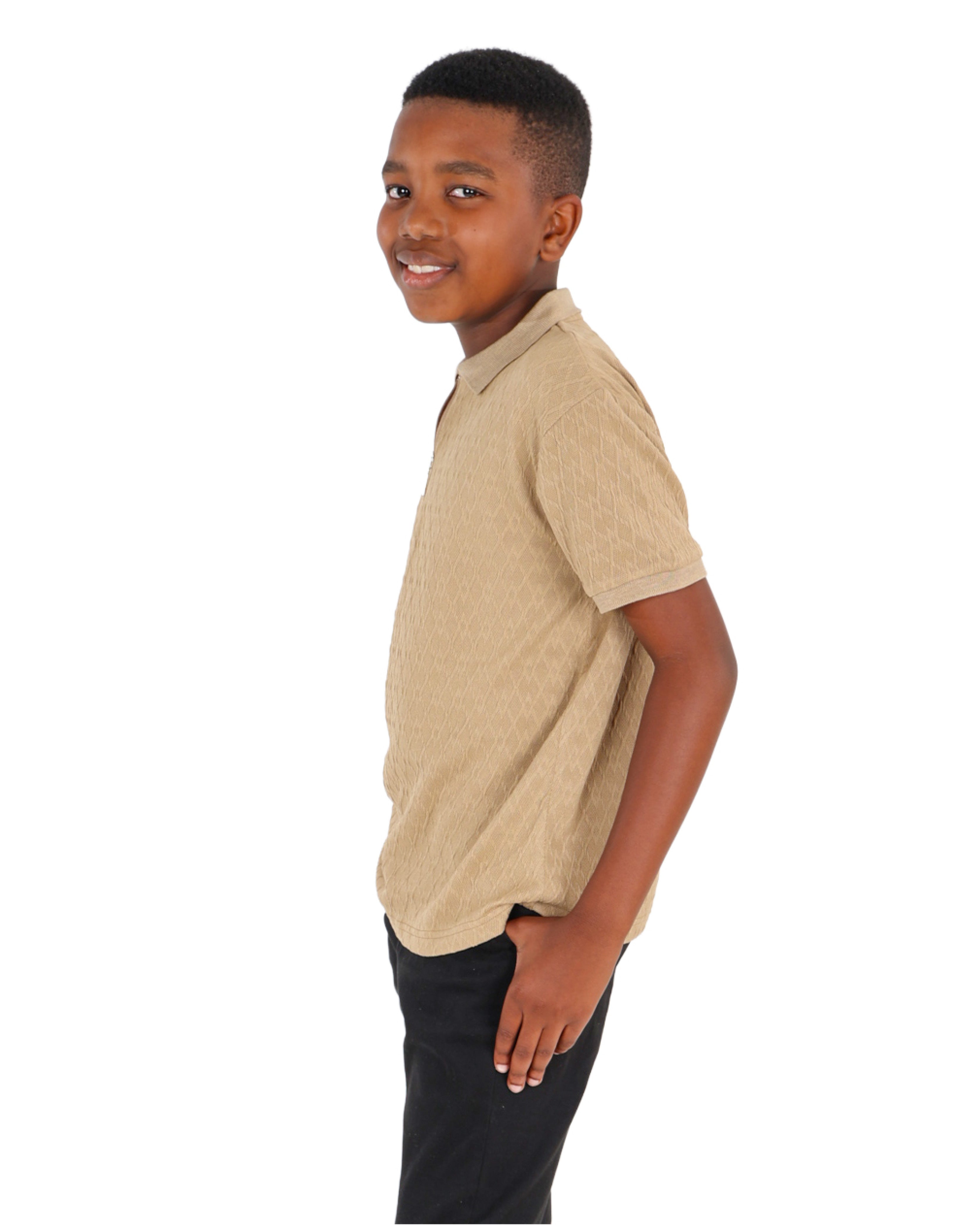 Diamond Jacquard Short Sleeve Golfer