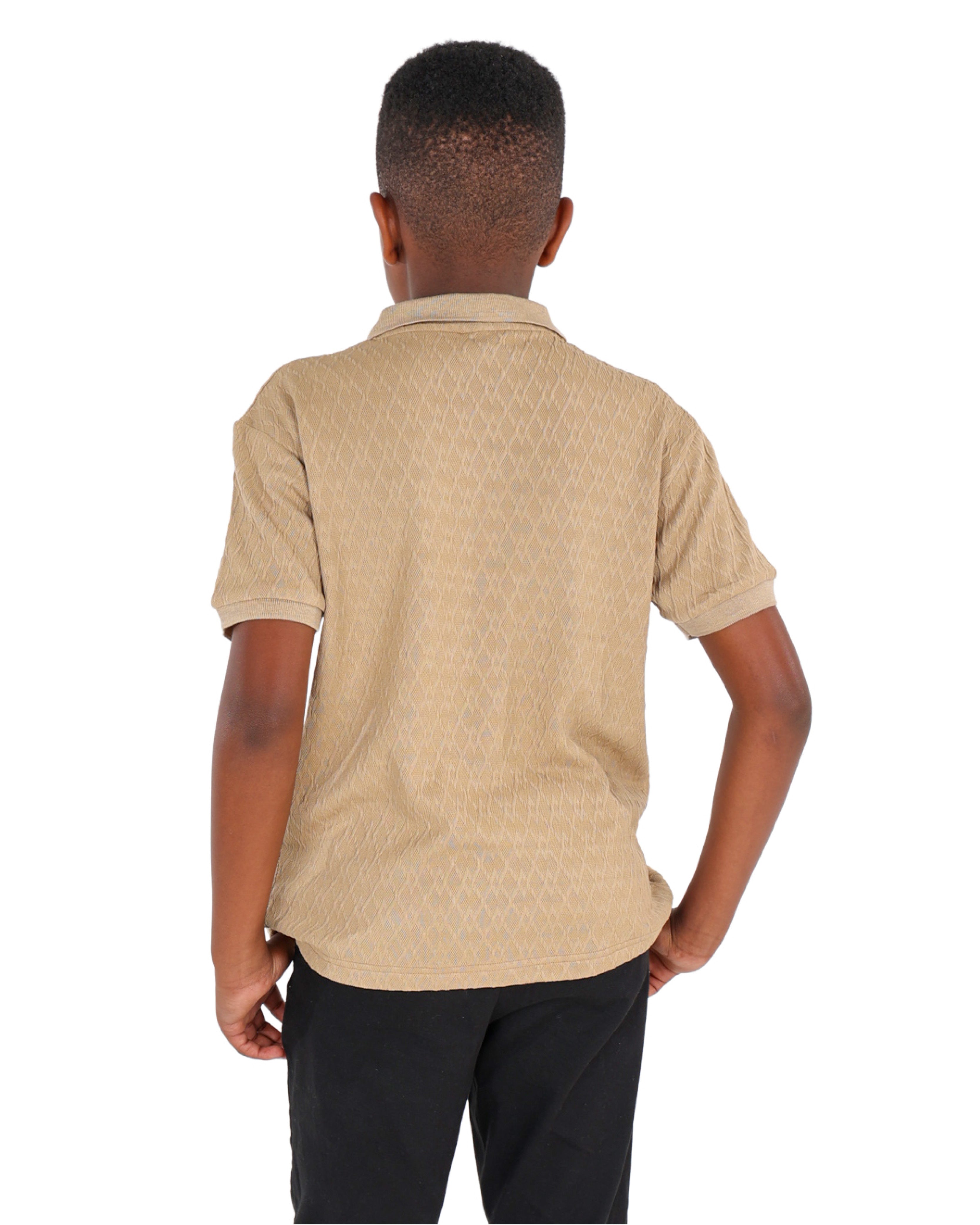 Diamond Jacquard Short Sleeve Golfer