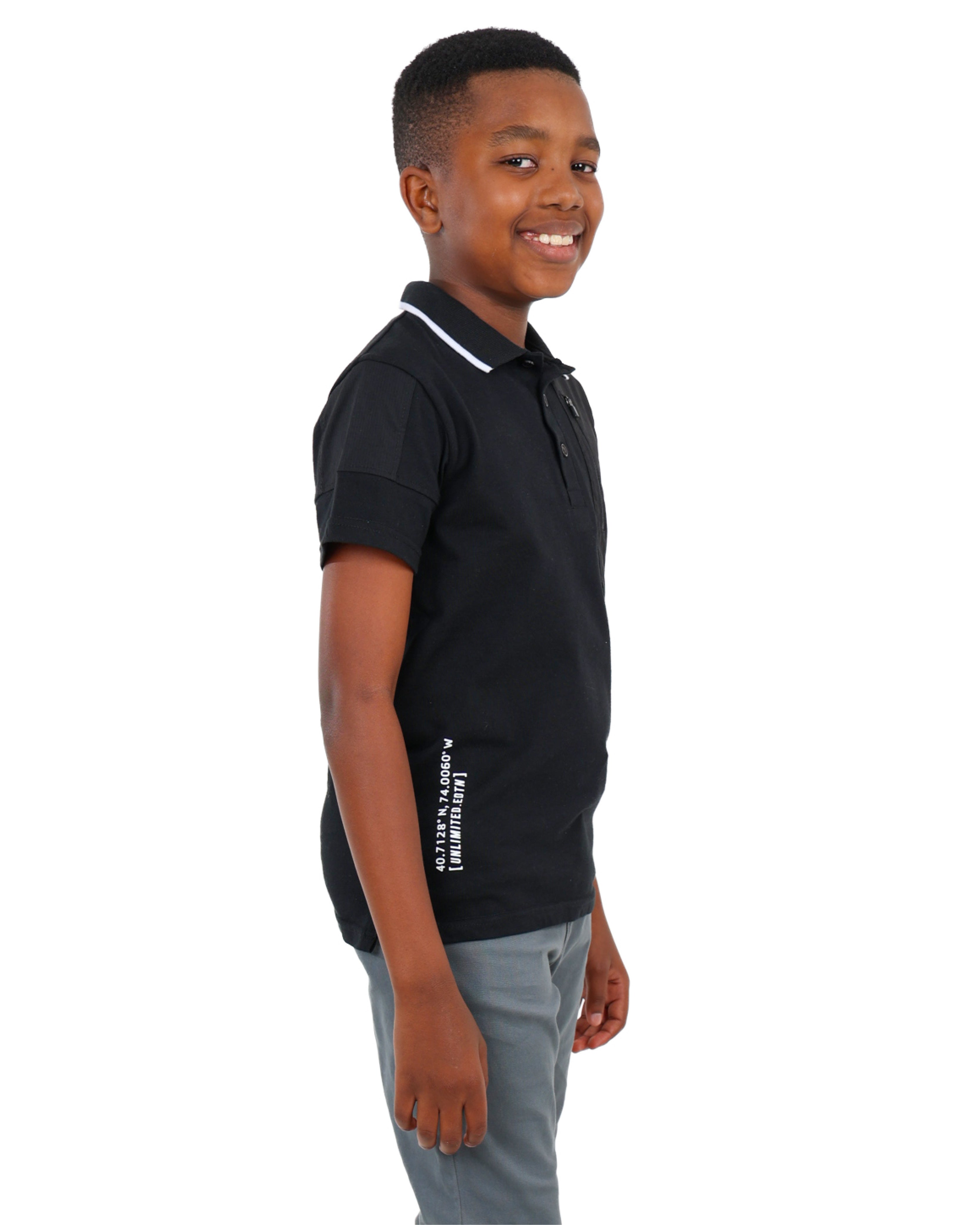 Short Sleeve Black Zip Up Golfer