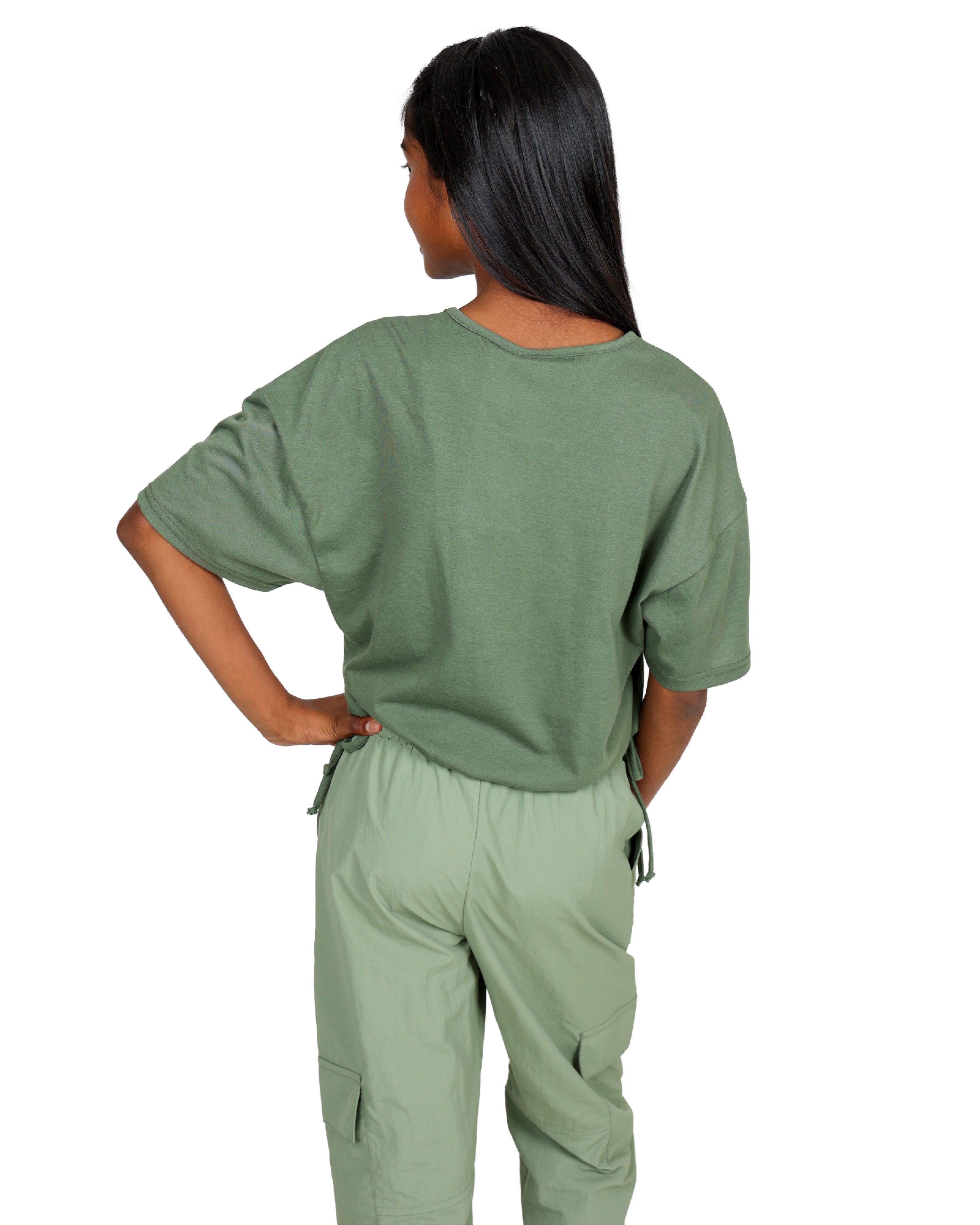 Side Tie Detail "New York" Graphic Print Top