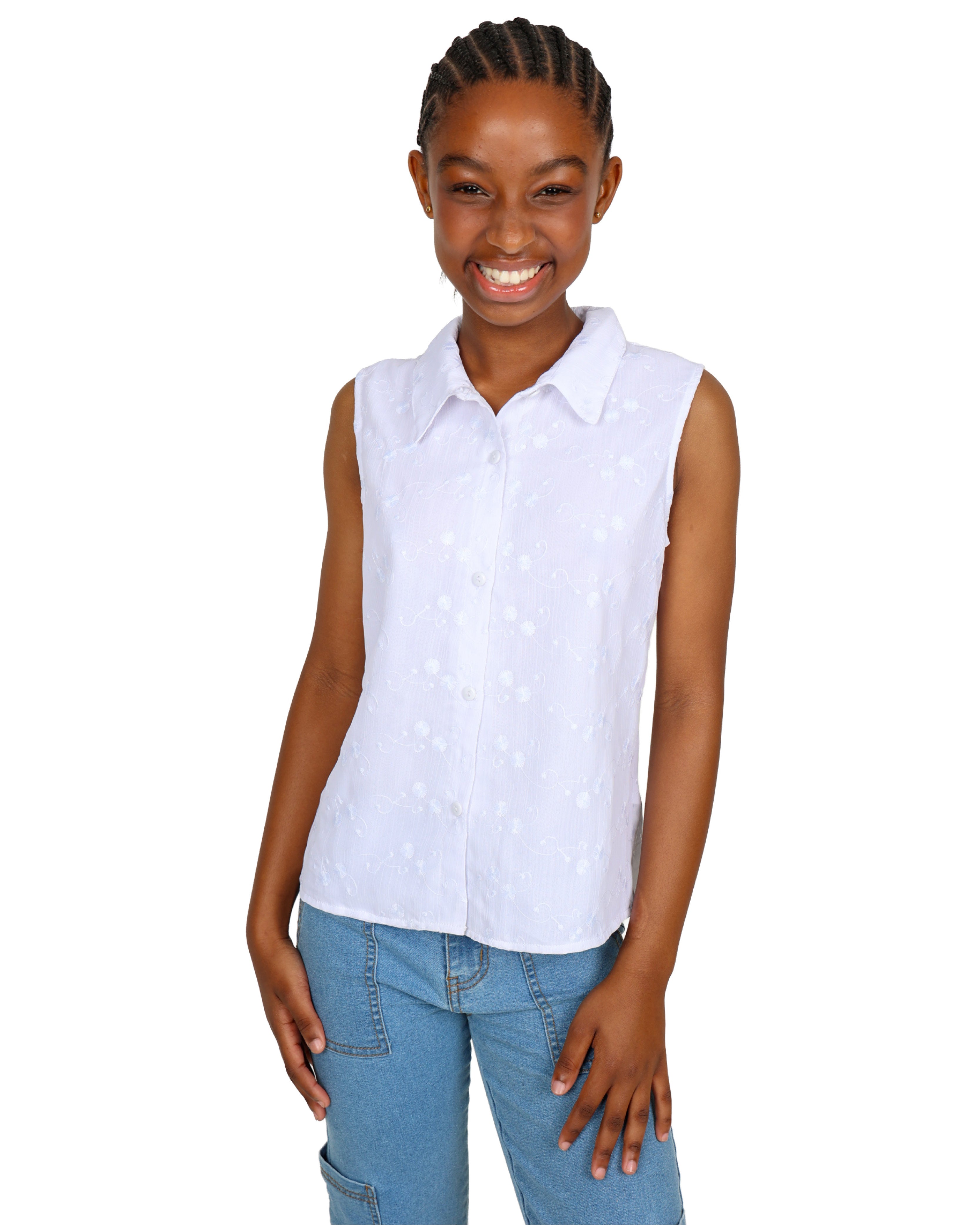 Sleeveless Embroidered Shirt