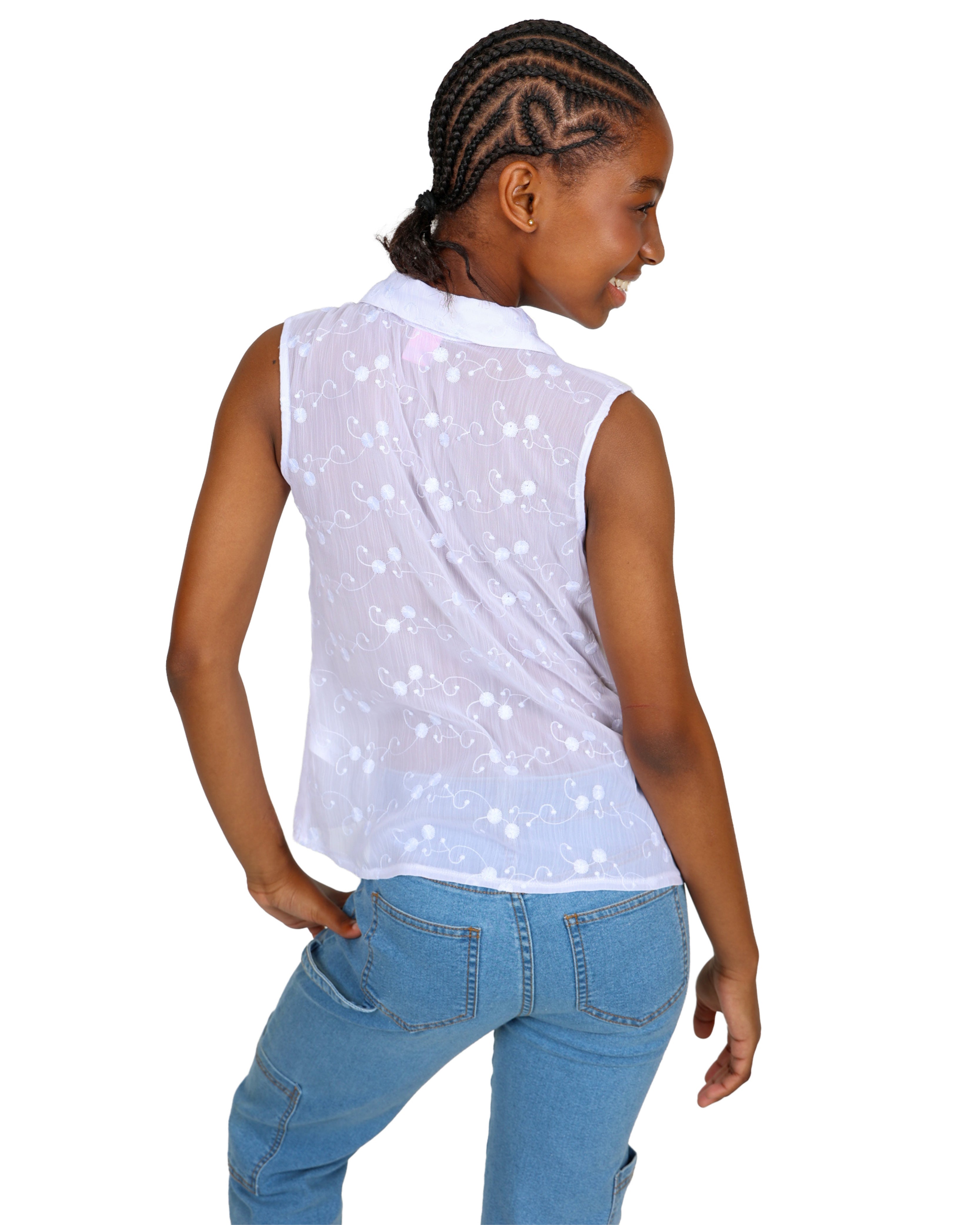 Sleeveless Embroidered Shirt
