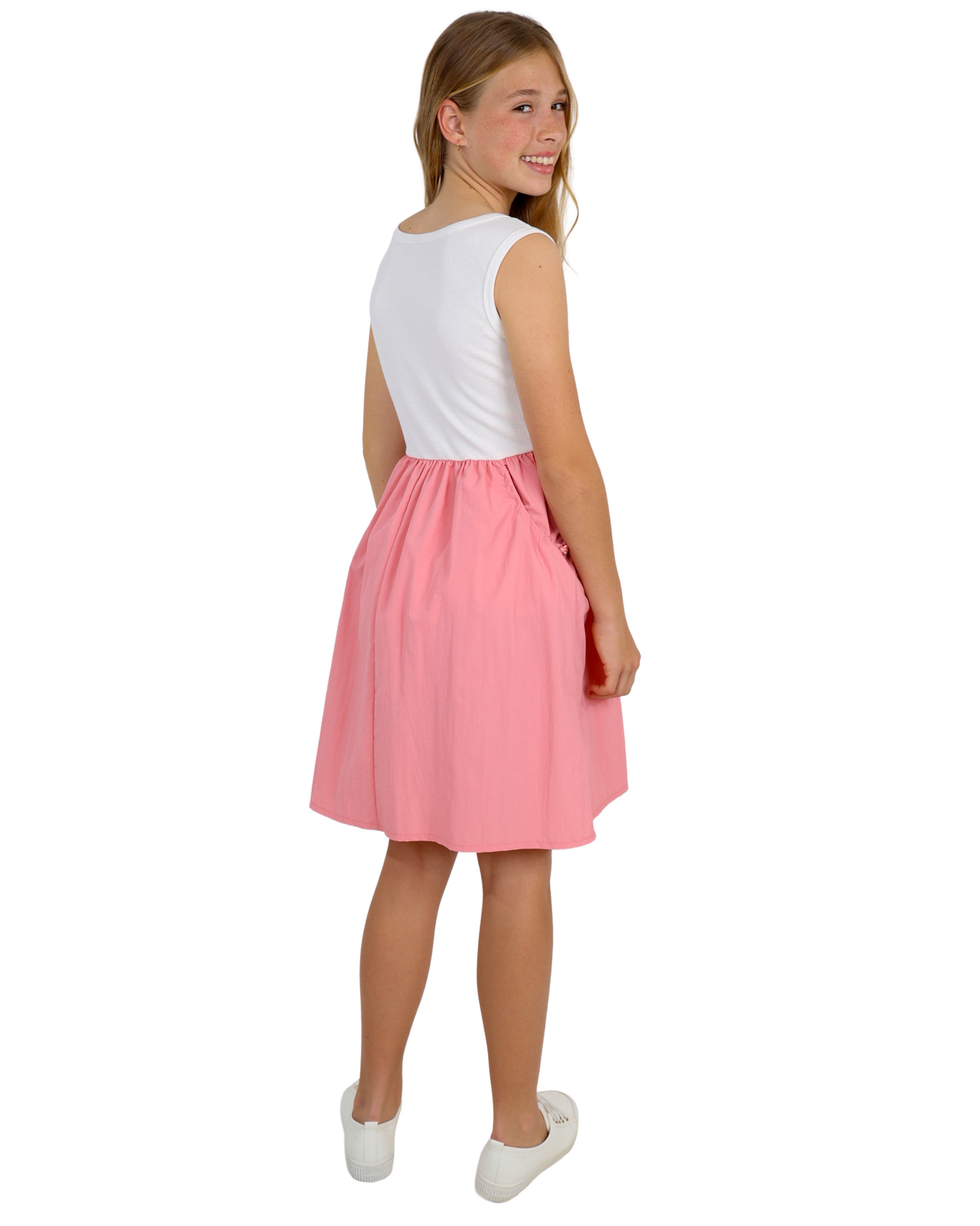 Sleeveless Parachute Style Colour Block Dress