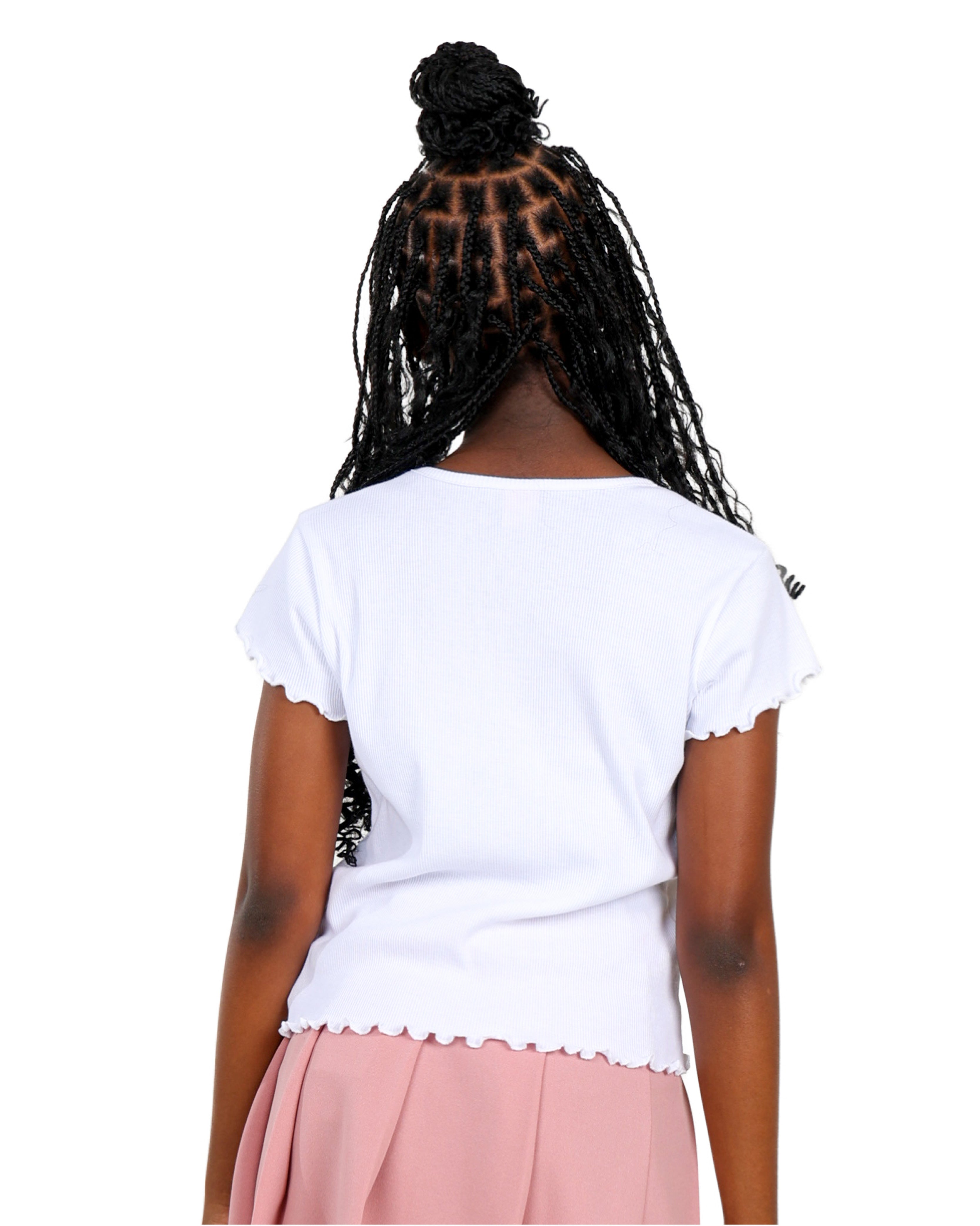 "Whatever" Embroidery Detail Short Sleeve T-Shirt