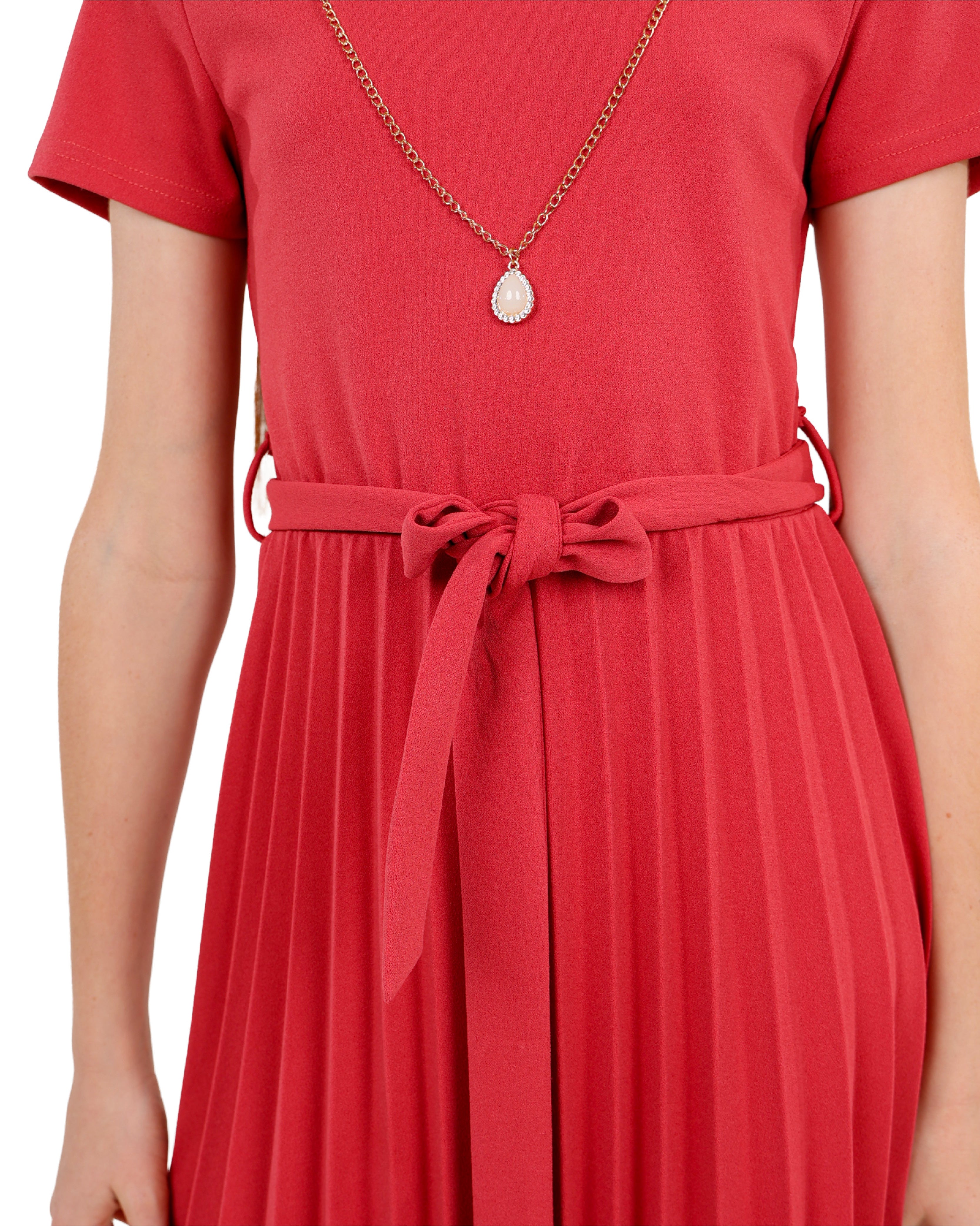 Short Sleeve Pleated Dress