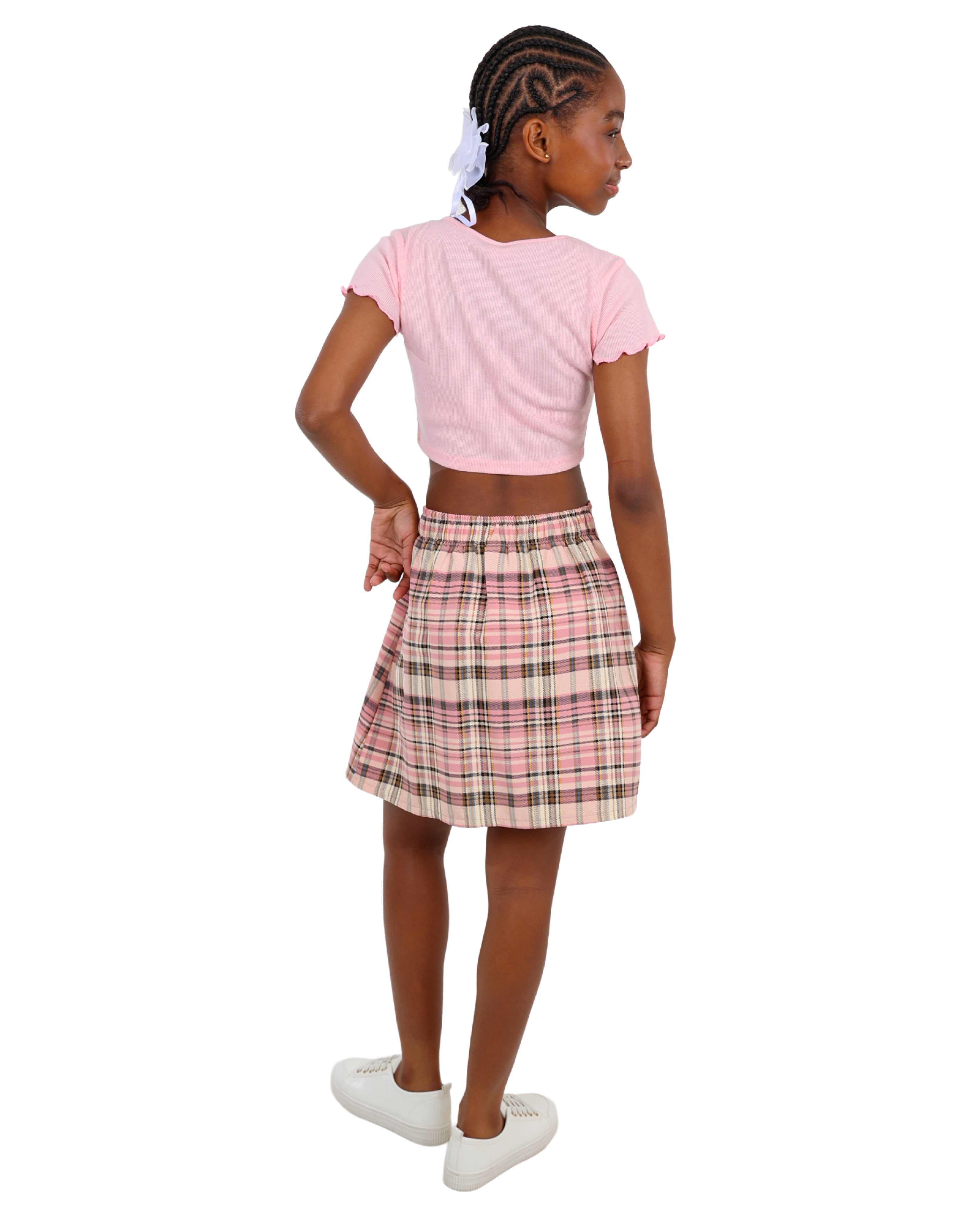 Pleated Check Mini Tennis Skirt