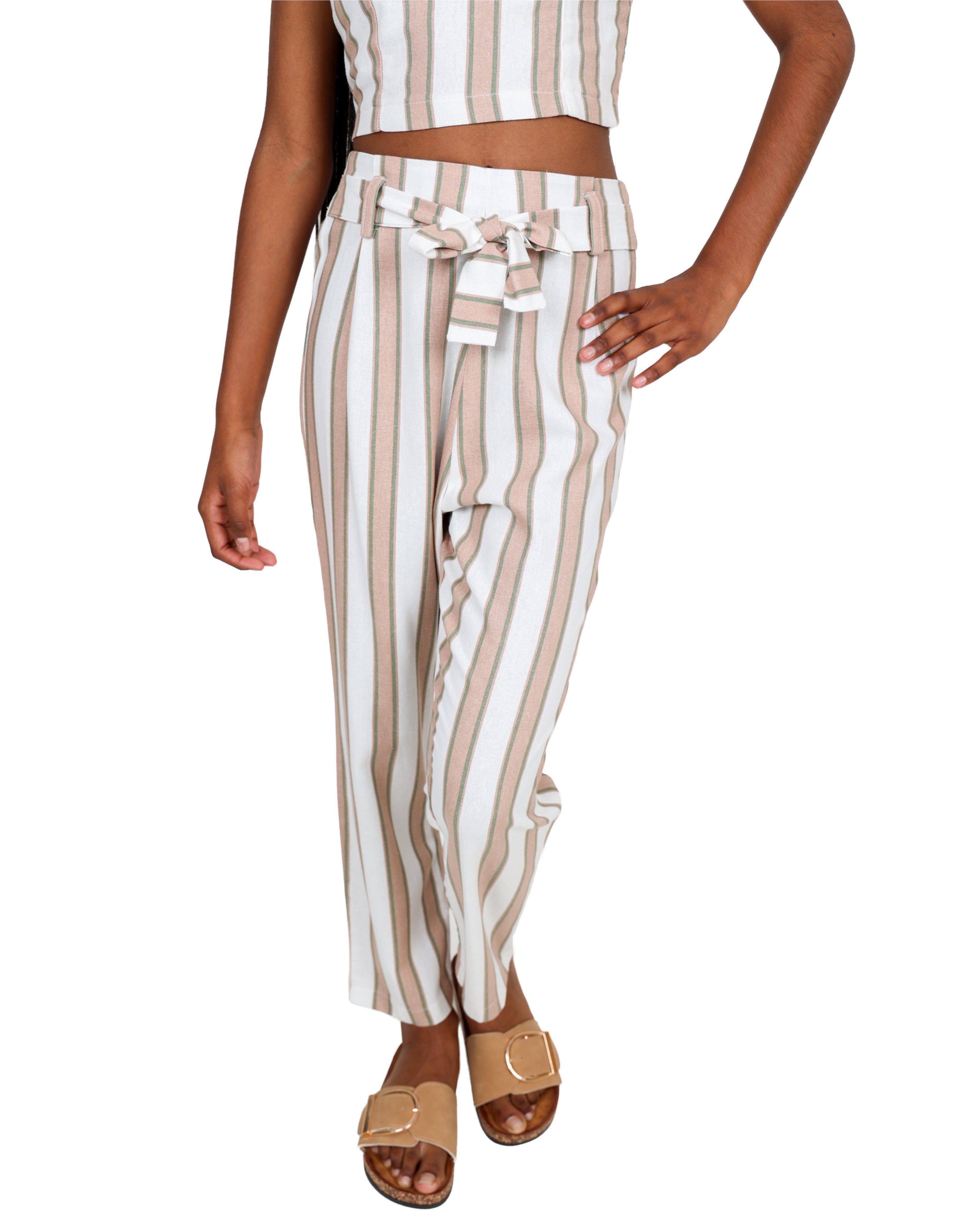 High Waist Striped Pants